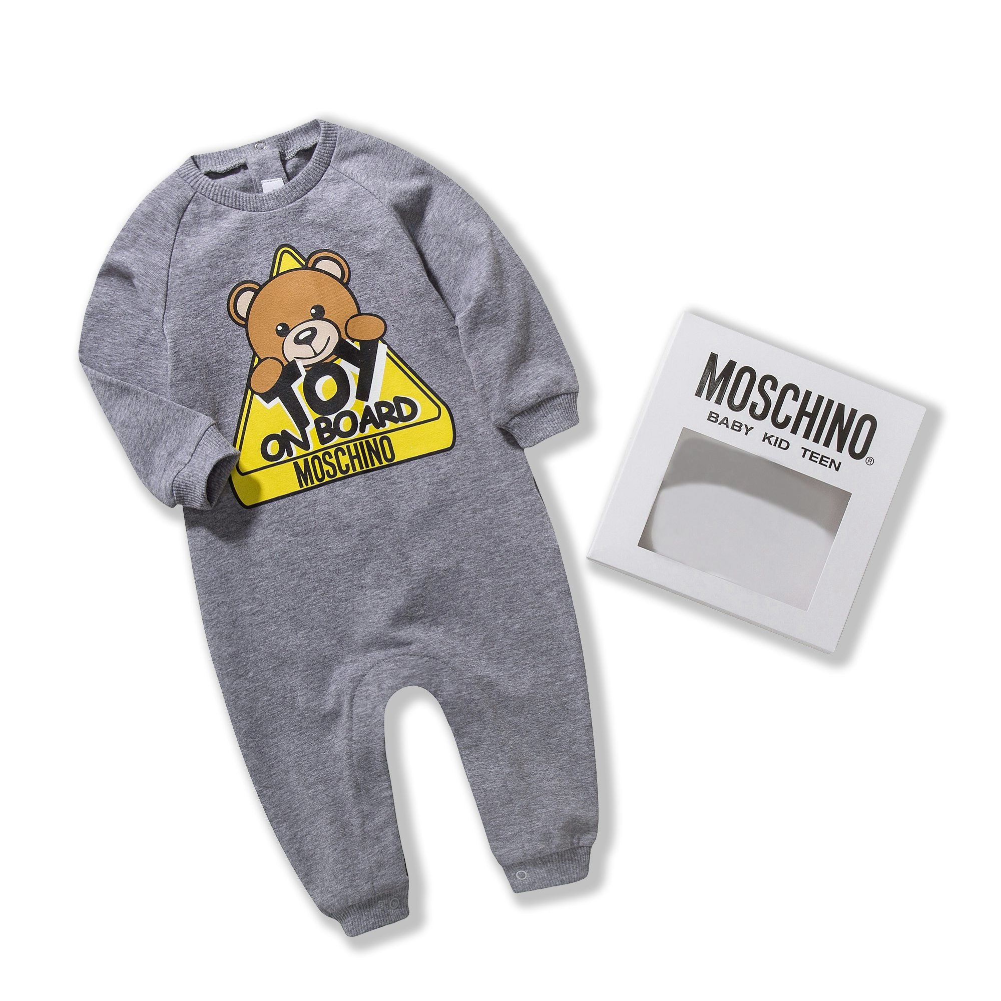 Baby Grey Cotton Toy Babygrow