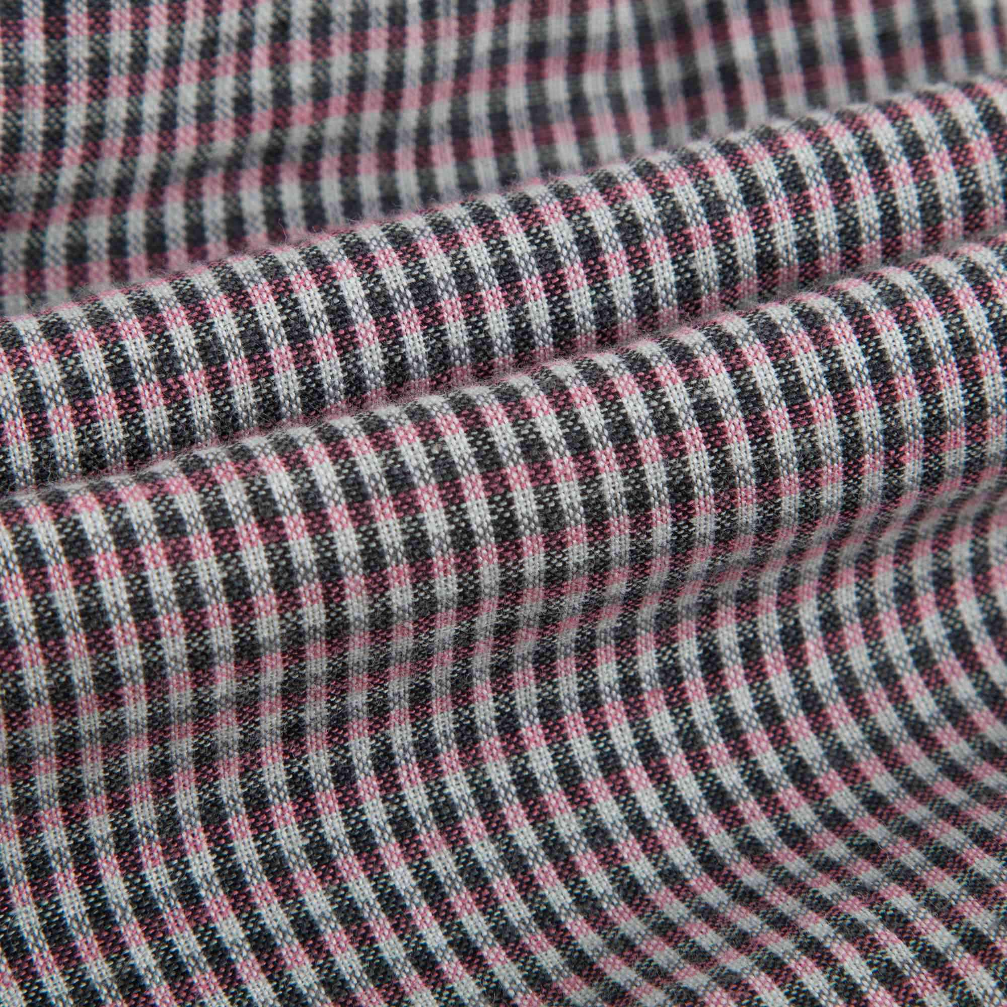 Baby Girls Grey Micro Check Dress With Collar