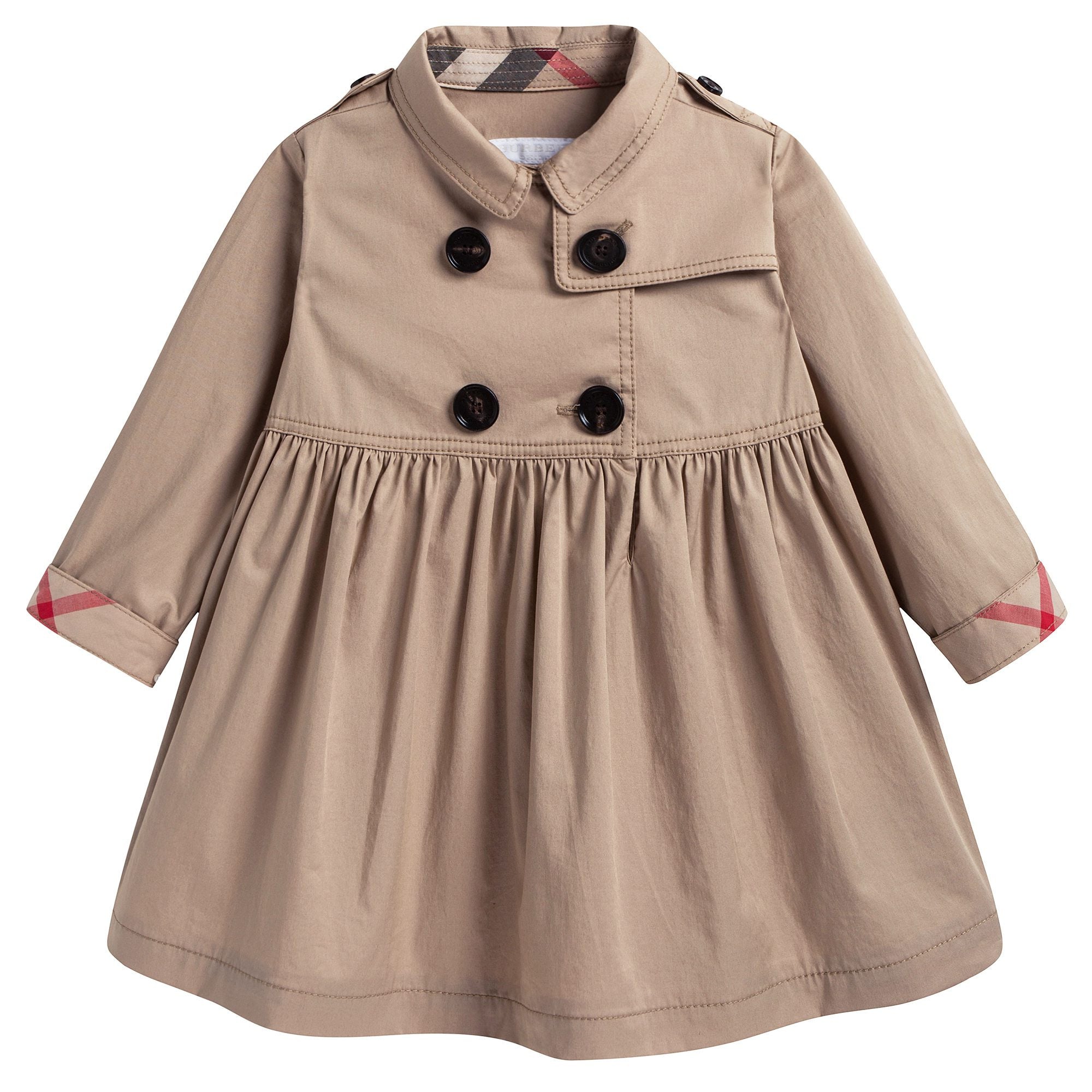 Baby Girls Beige Cotton Trench Dress