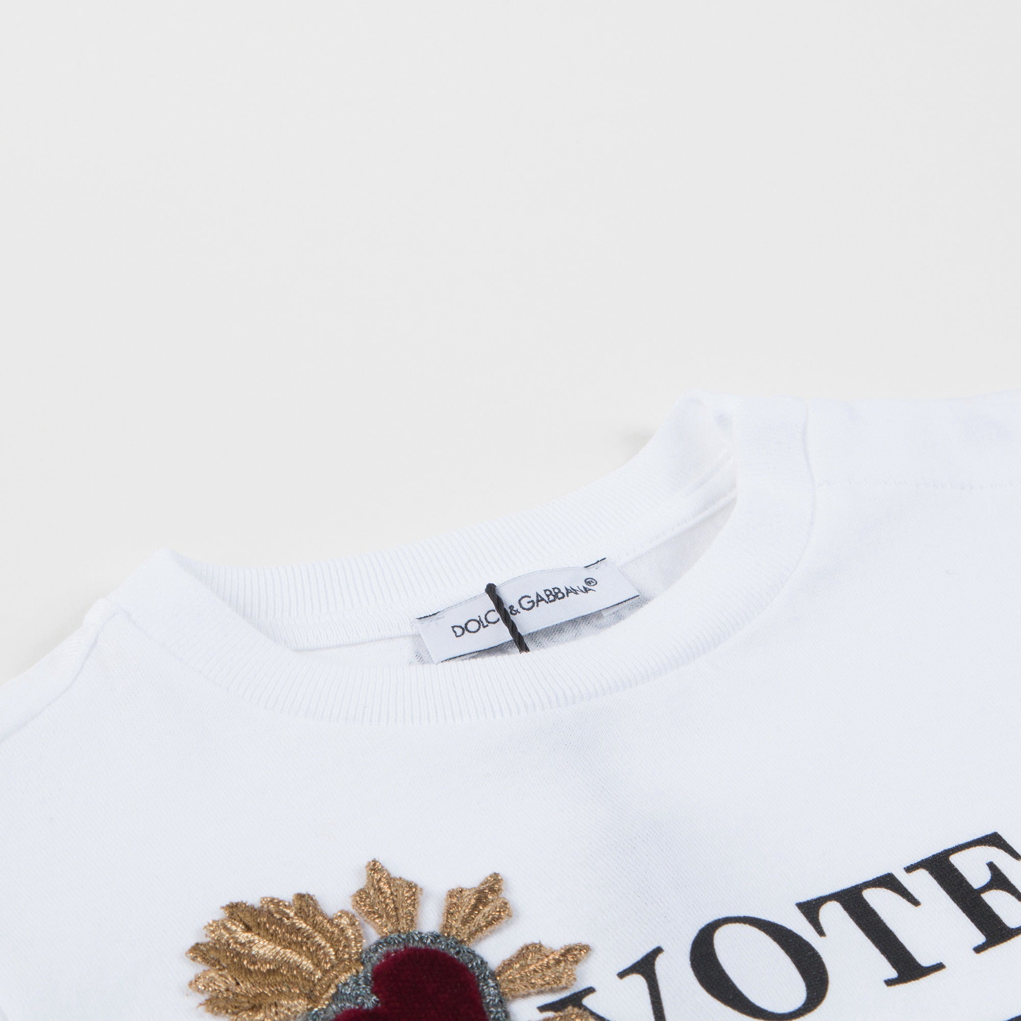 Baby White Embroidery Printing T-Shirt