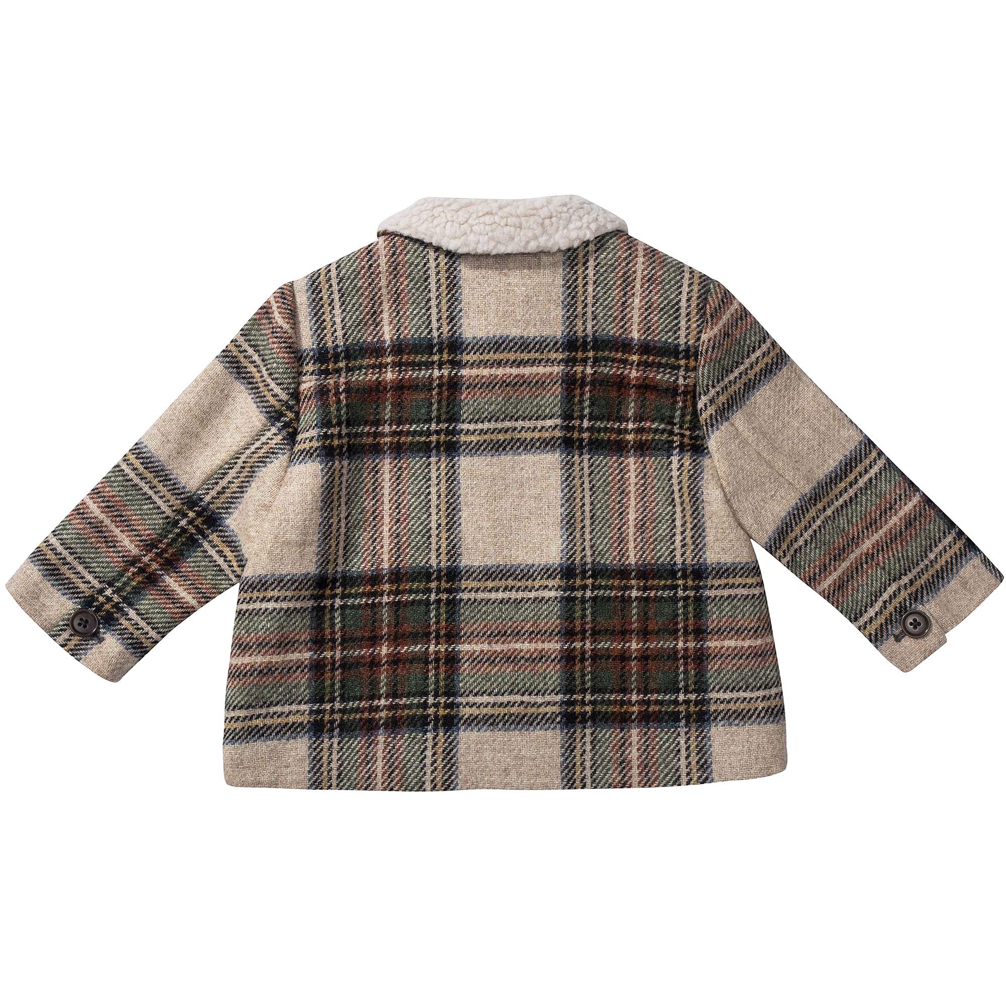 Baby Beige Check Wool Coat