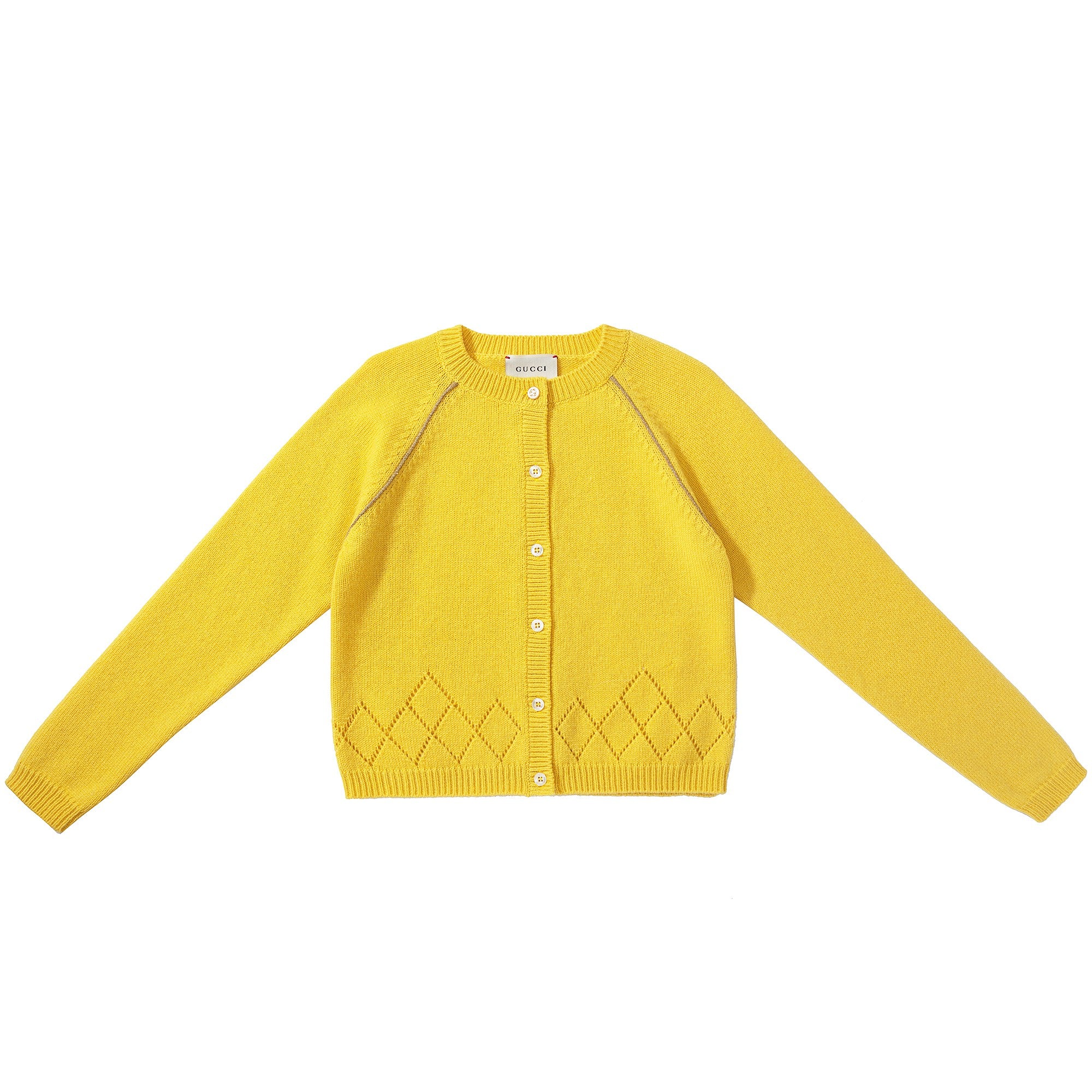 Girls Gold Yellow Cashmere Cardigan