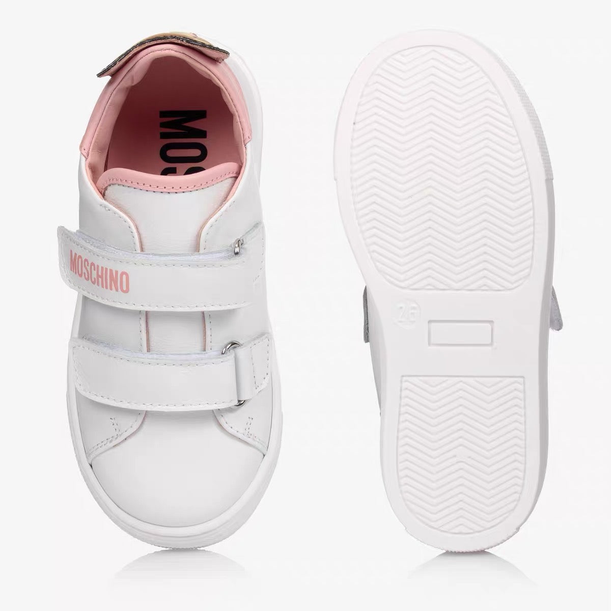 Girls White Teddy Sneakers