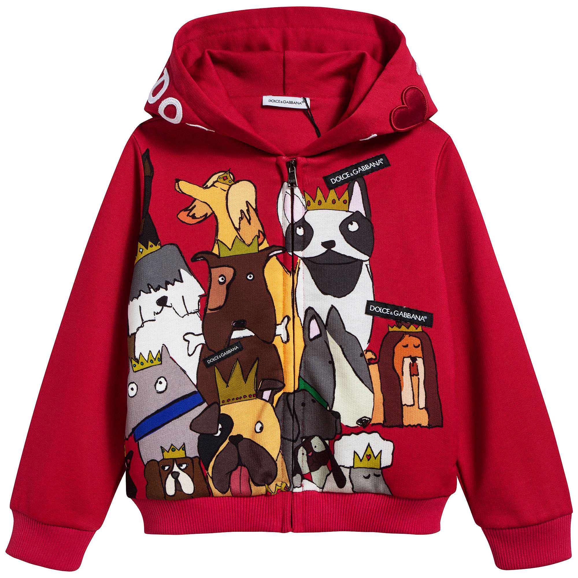 Babys Red Printed Cotton Coat