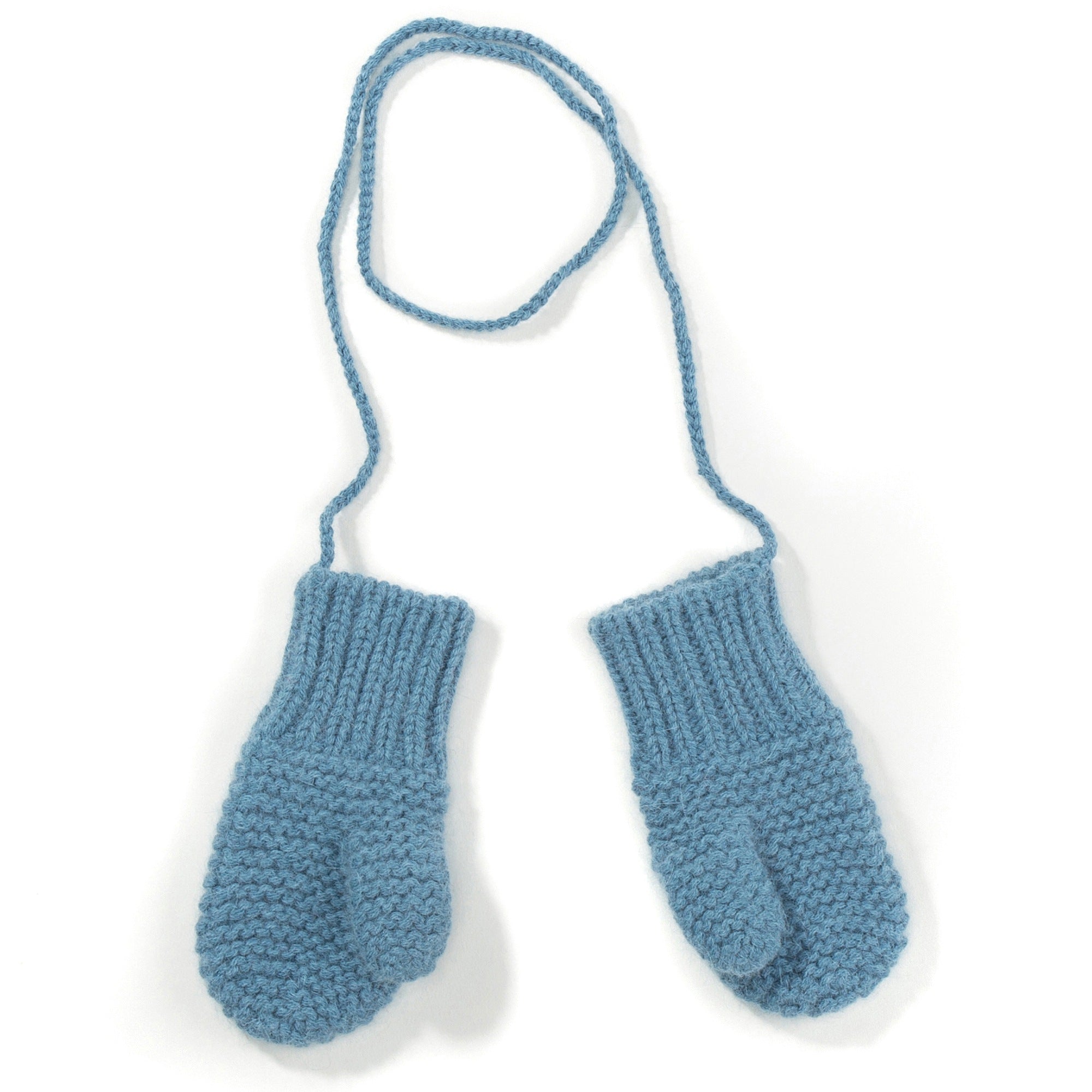 Girls Dusty Blue Angora Mittens