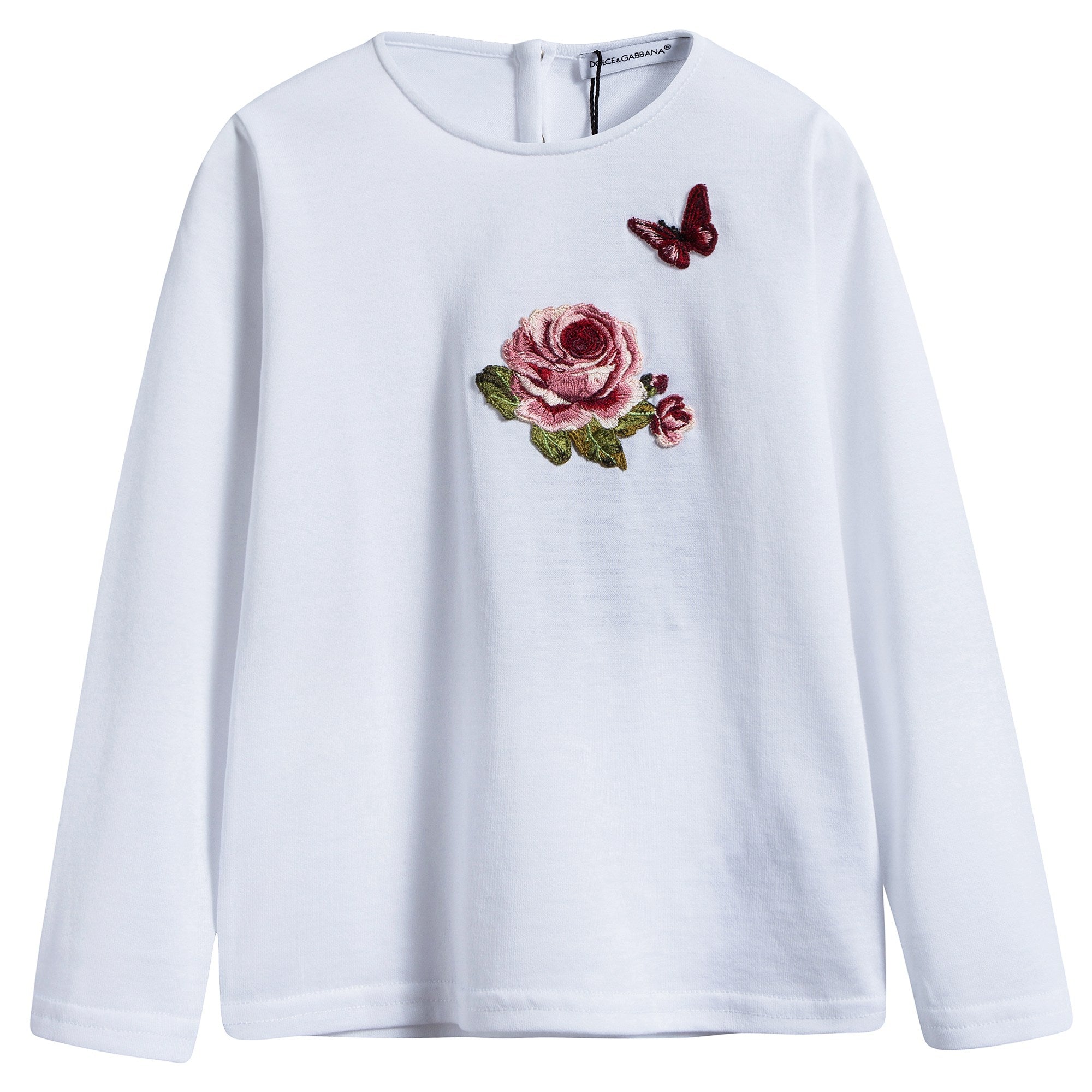 Baby Girls White Rose T-shirt