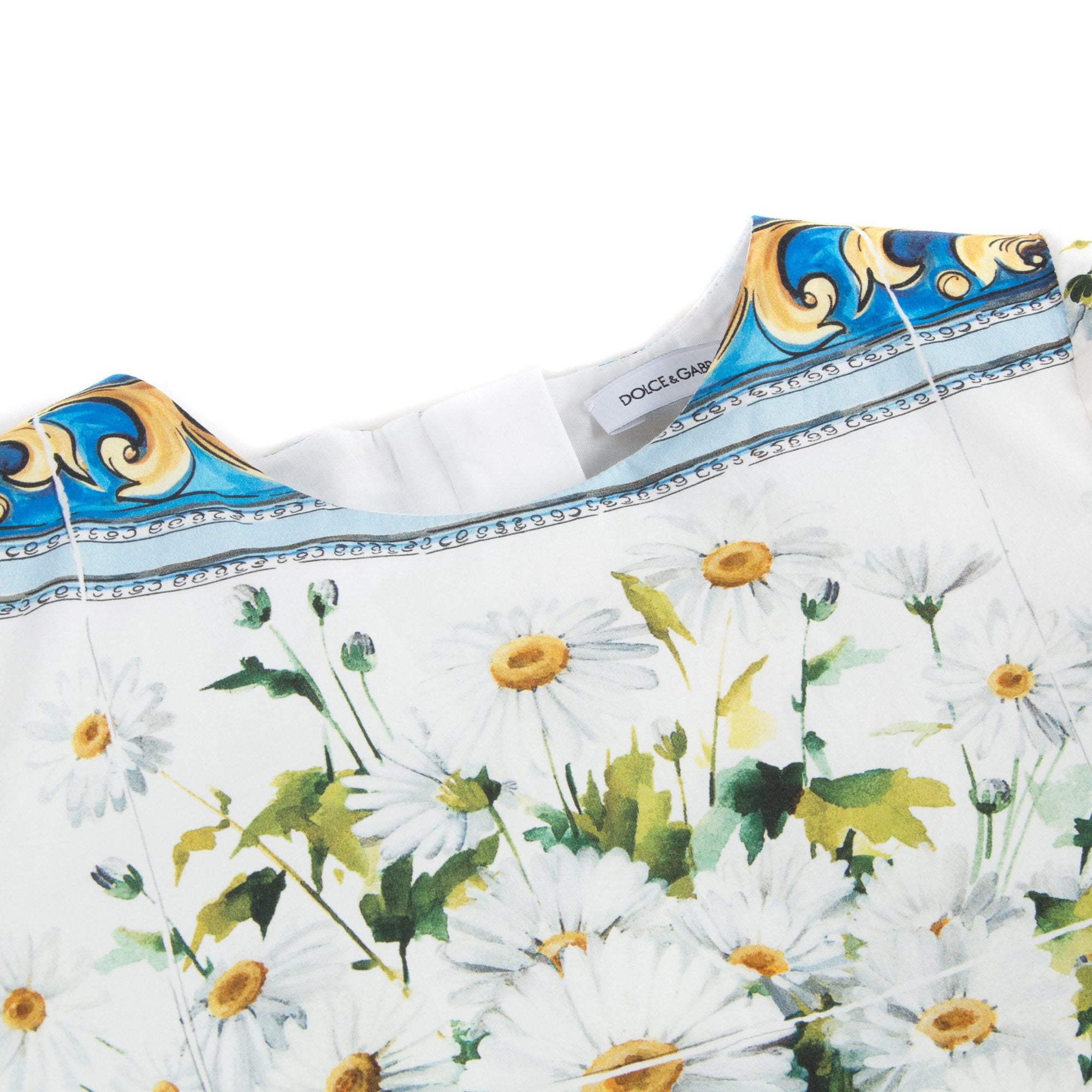 Girls White Daisy Printed Dress