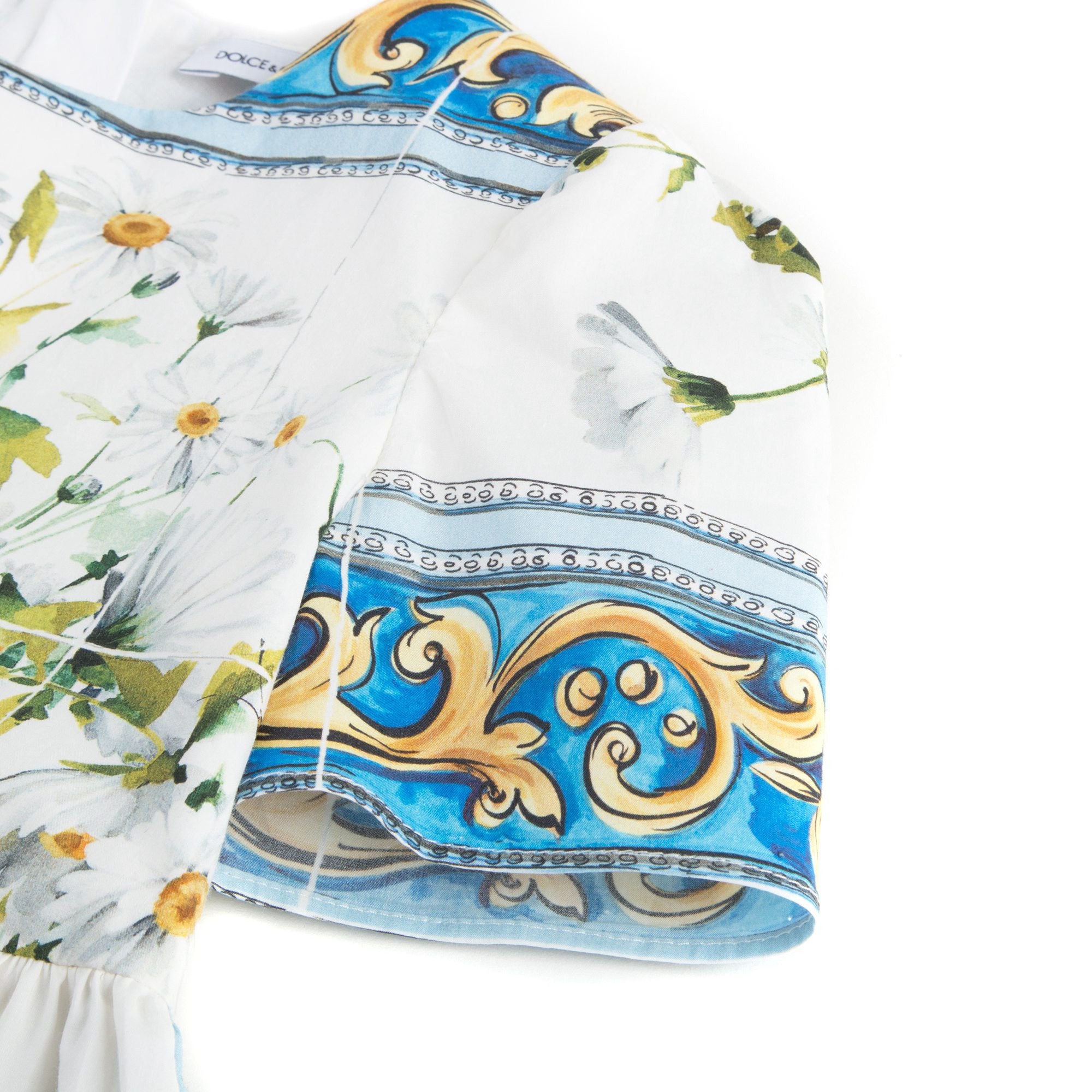 Girls White Daisy Printed Dress