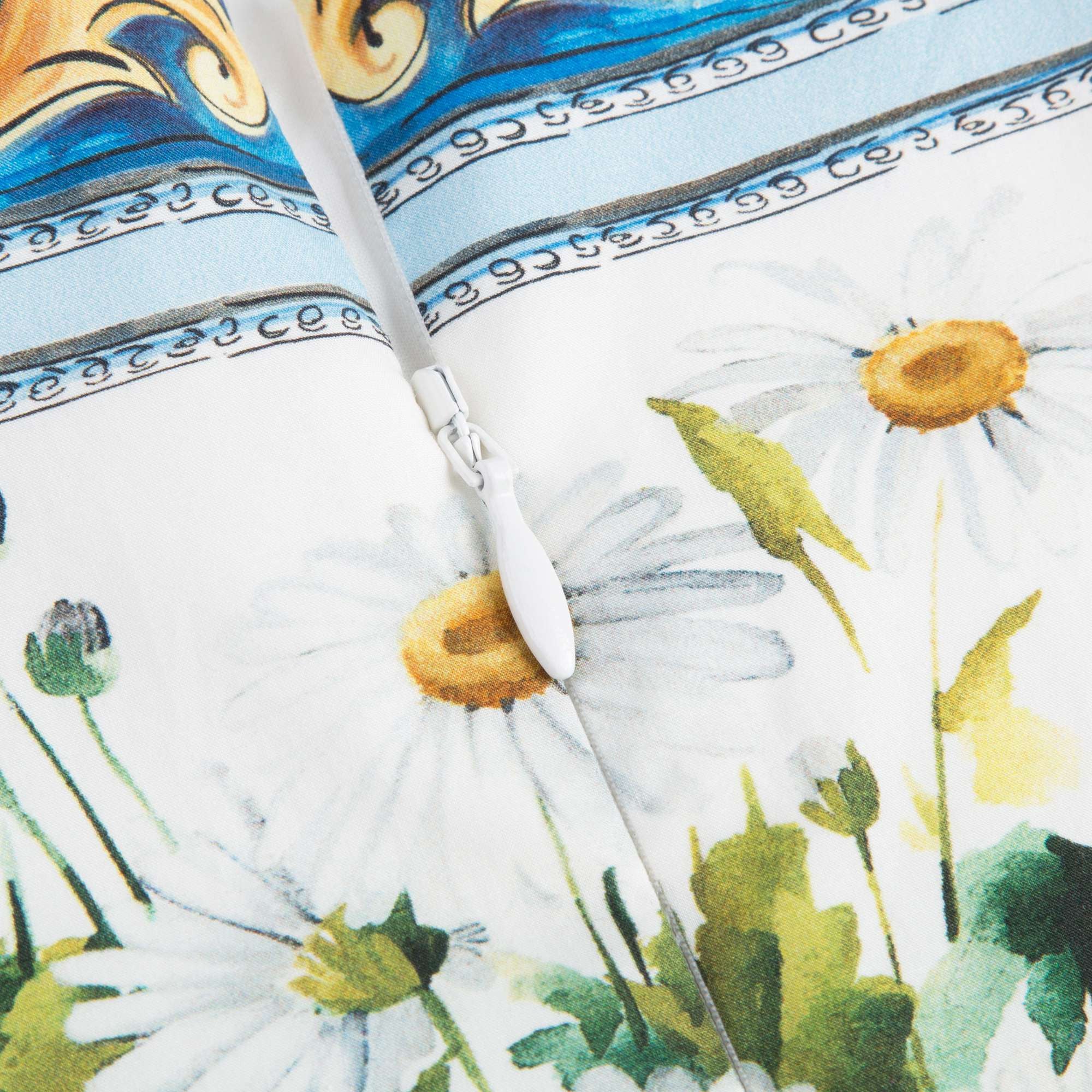 Girls White Daisy Printed Dress