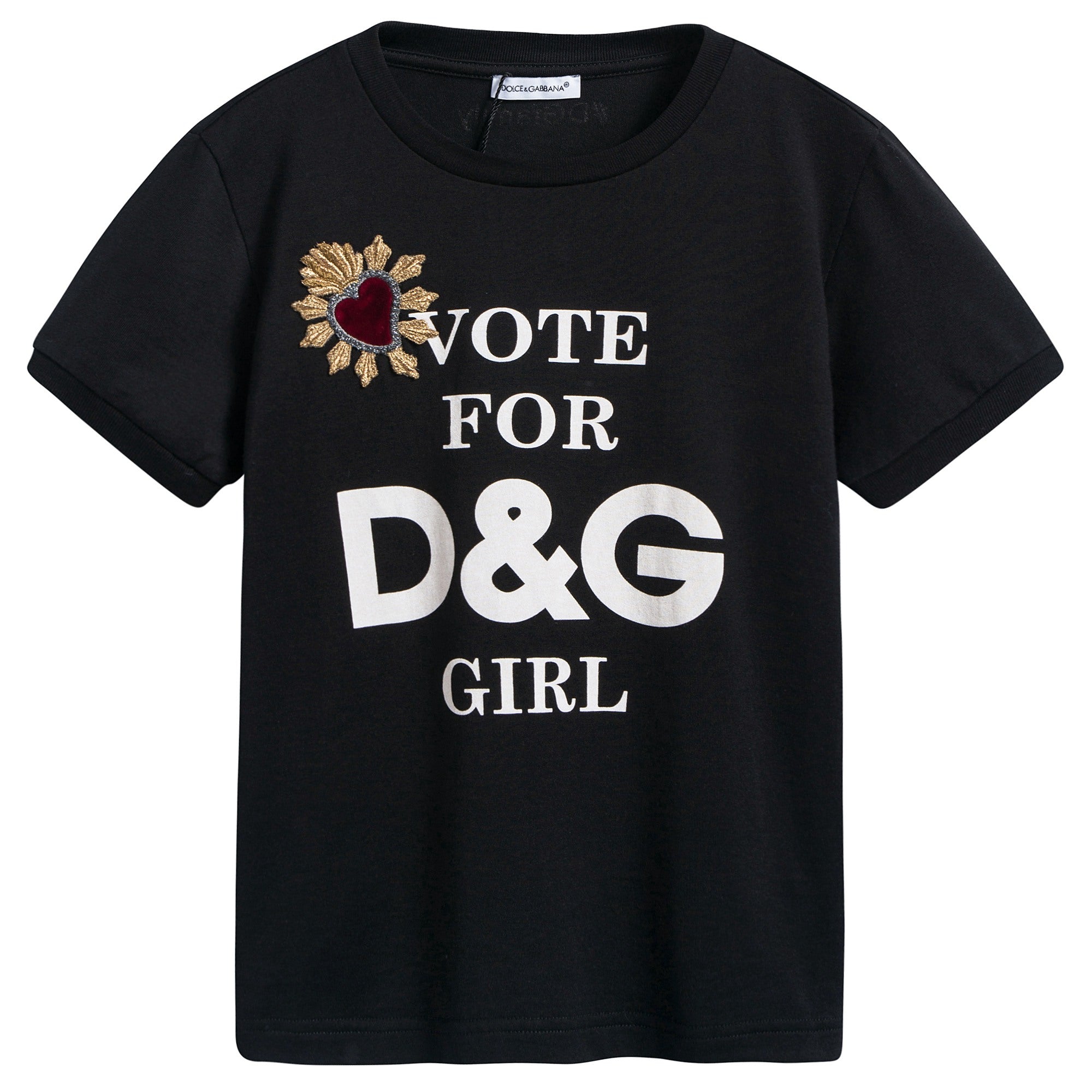 Girls & Boys Black "DG" T-shirt