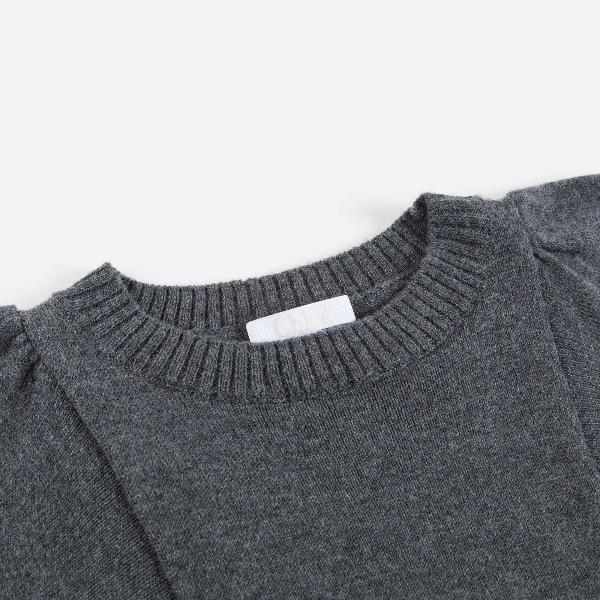 Girls Grey Knitted Dress