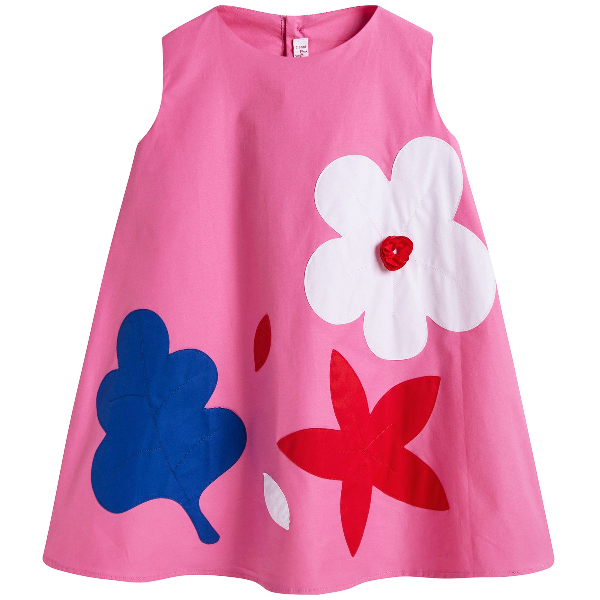 Girls Pink Flowers Printed Dress