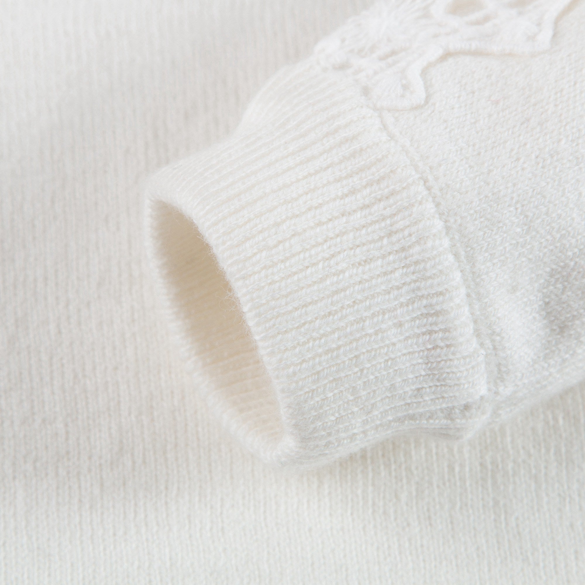 Girls Ivory Wool Sweater