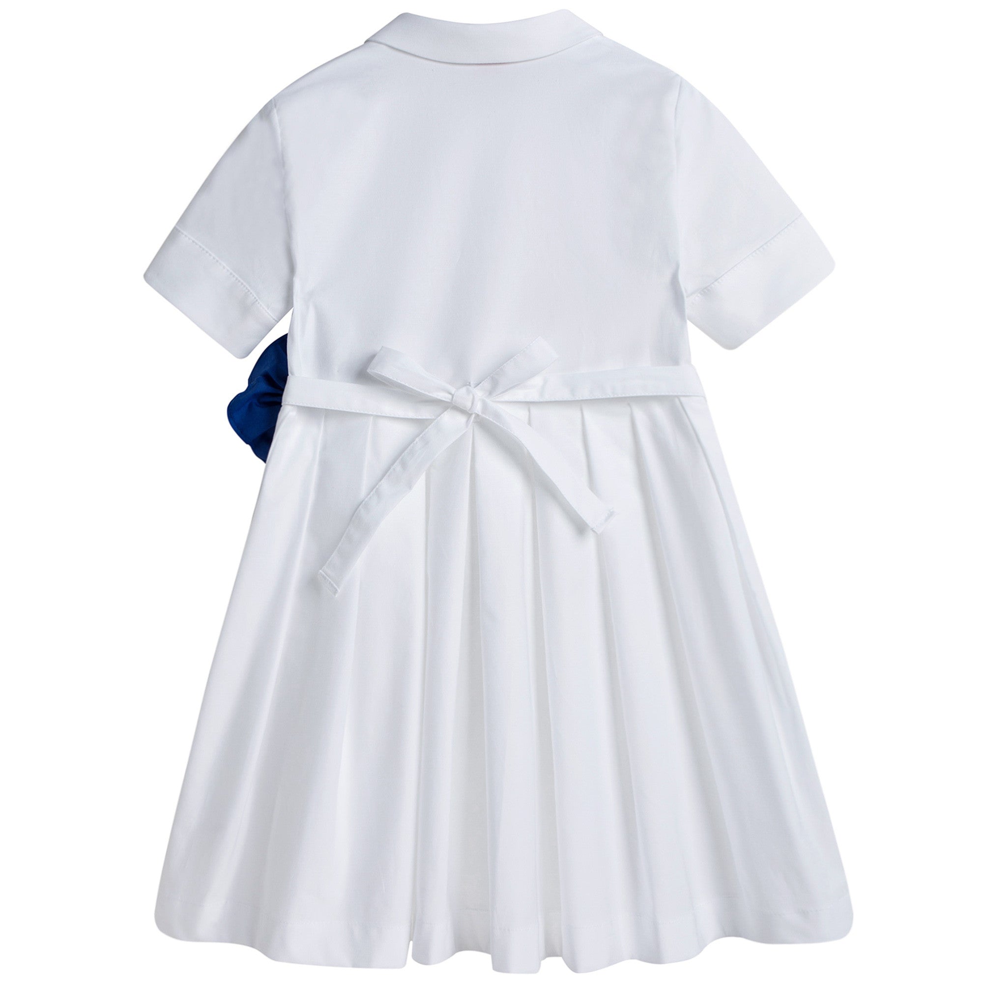 Girls White Dress With Blue Flower