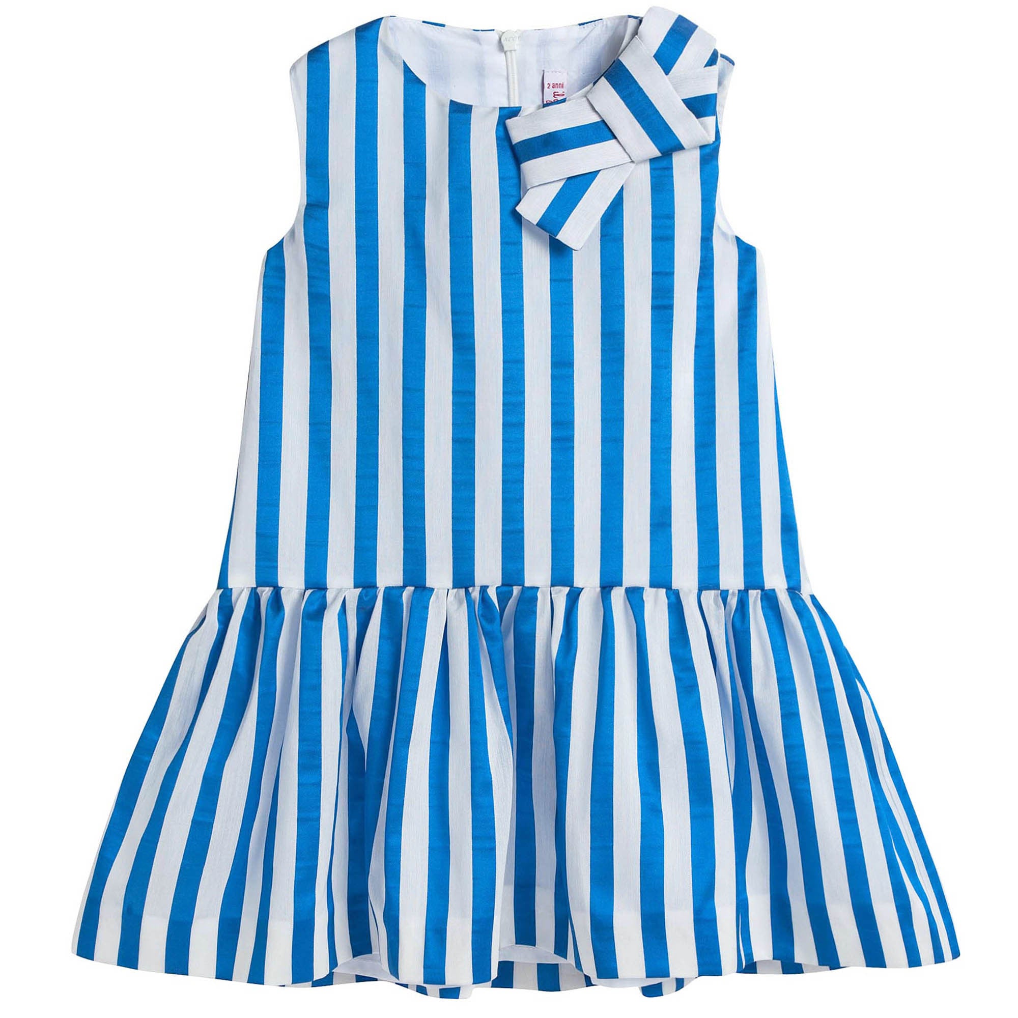 Girls Blue Silk Blend Voile Dress
