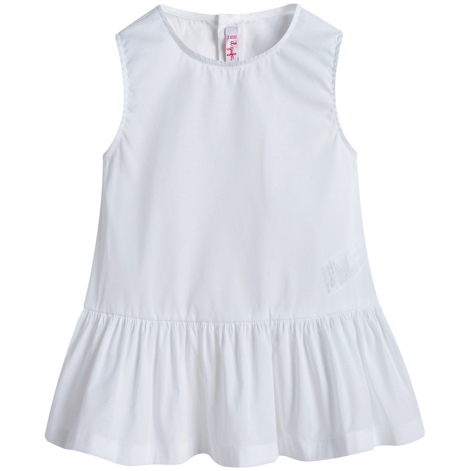 Girls White Sleeveless Top