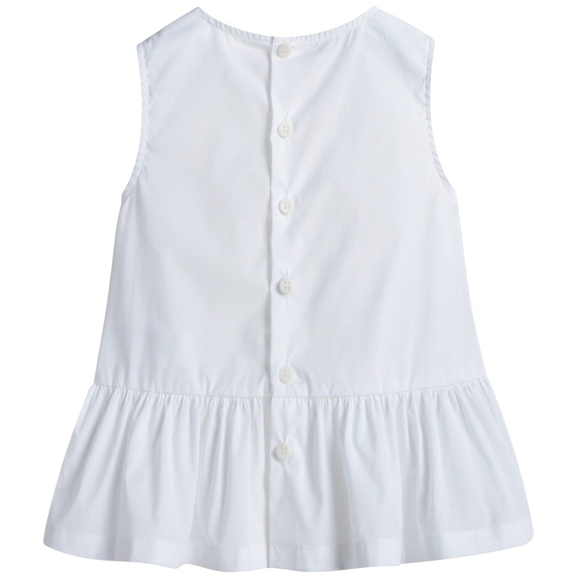 Girls White Sleeveless Top