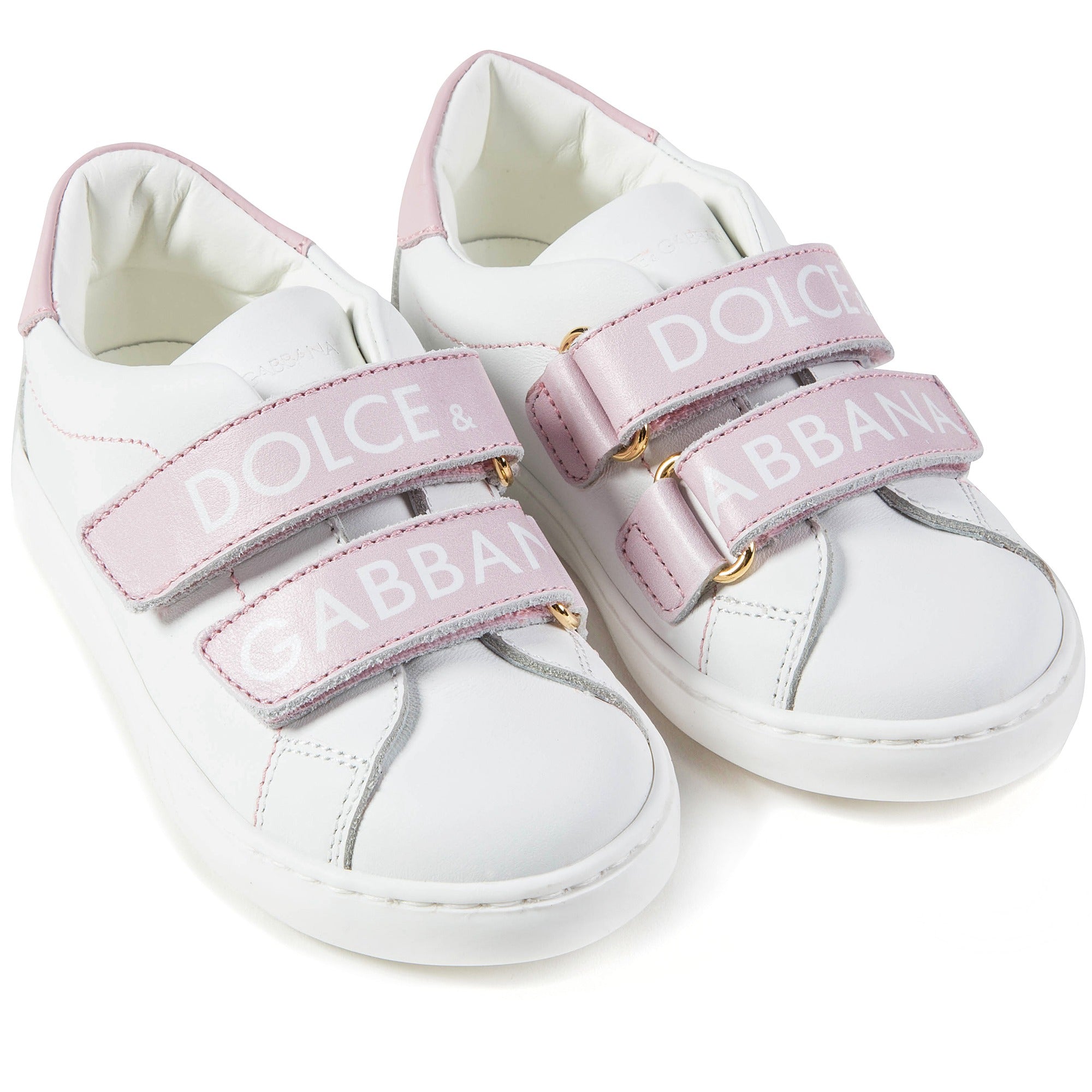 Baby Girls White Pink Logo Shoes