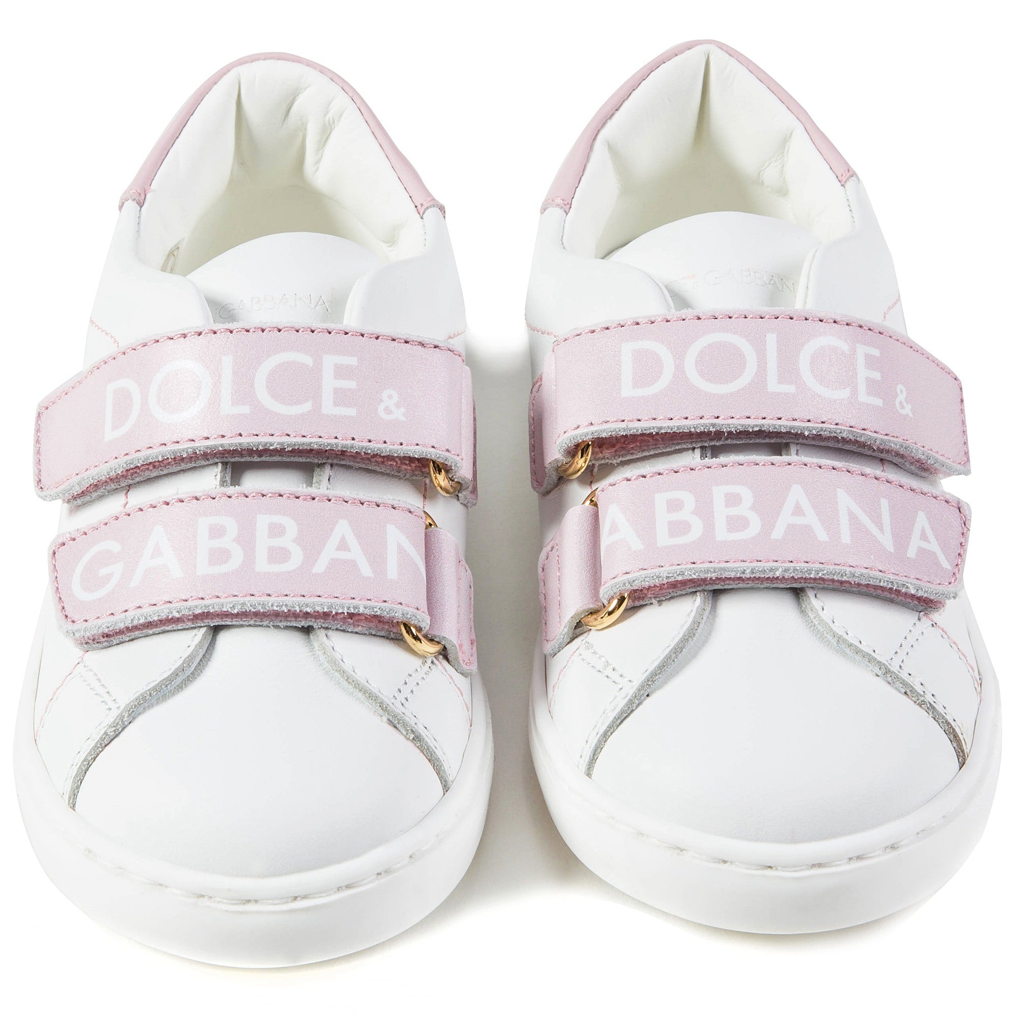 Baby Girls White Pink Logo Shoes