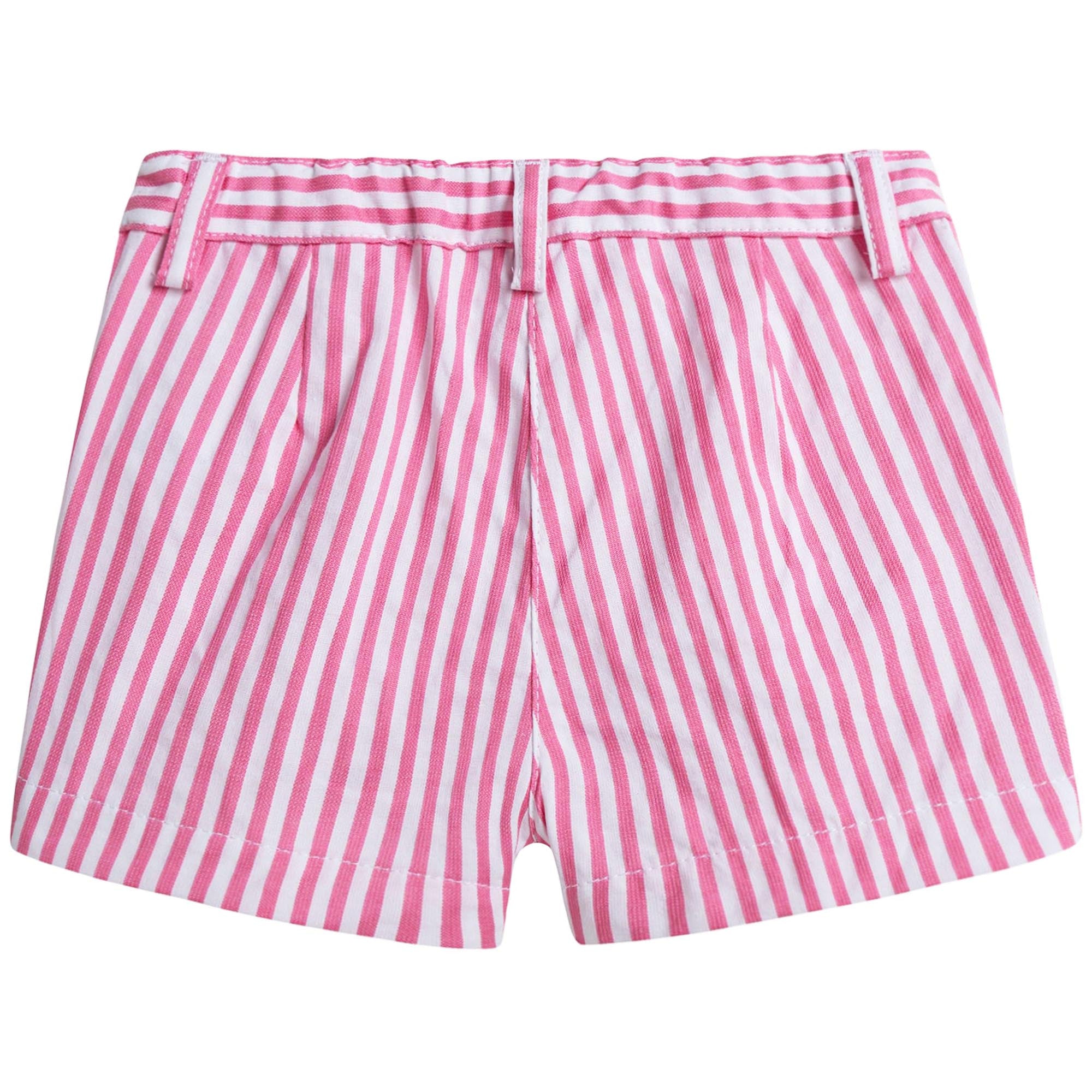Girls Pink & White Striped Shorts