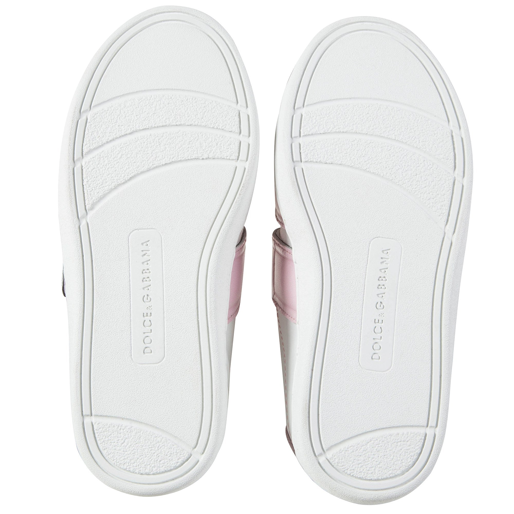 Girls White Pink Logo Shoes