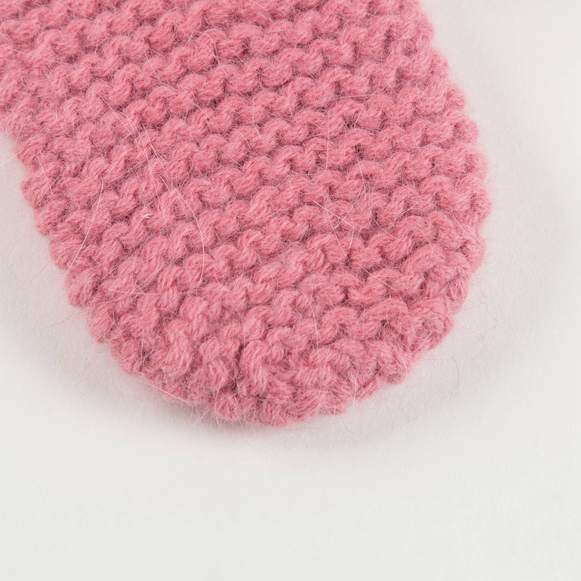 Girls Pansey Pink Angora Mittens