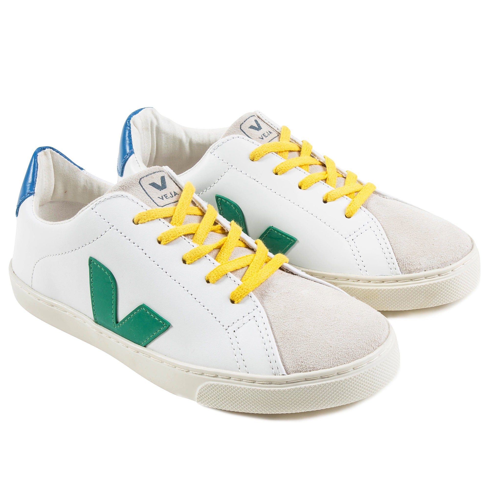 Girls & Boys Extar White Emeraude Gold Yellow Shoes