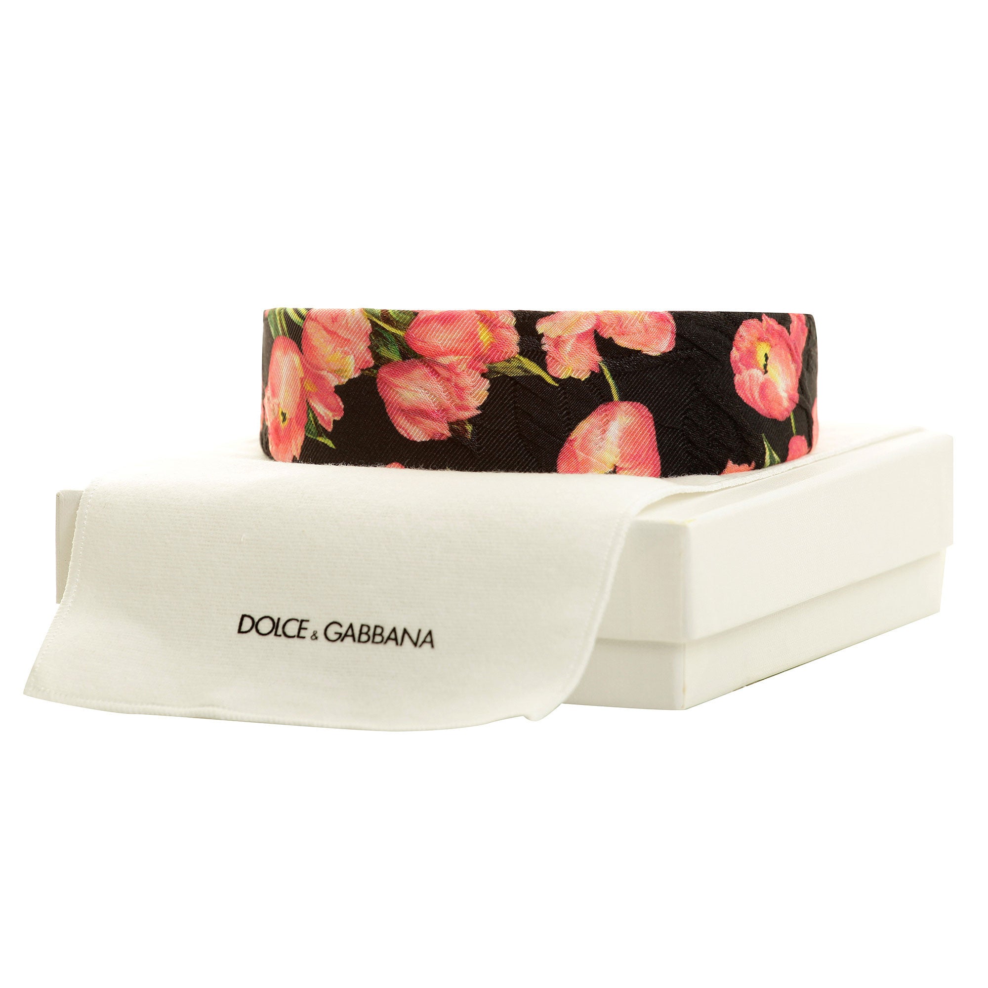 Girls Black Hairband With Pink Tulips Print Trims - CÉMAROSE | Children's Fashion Store - 1