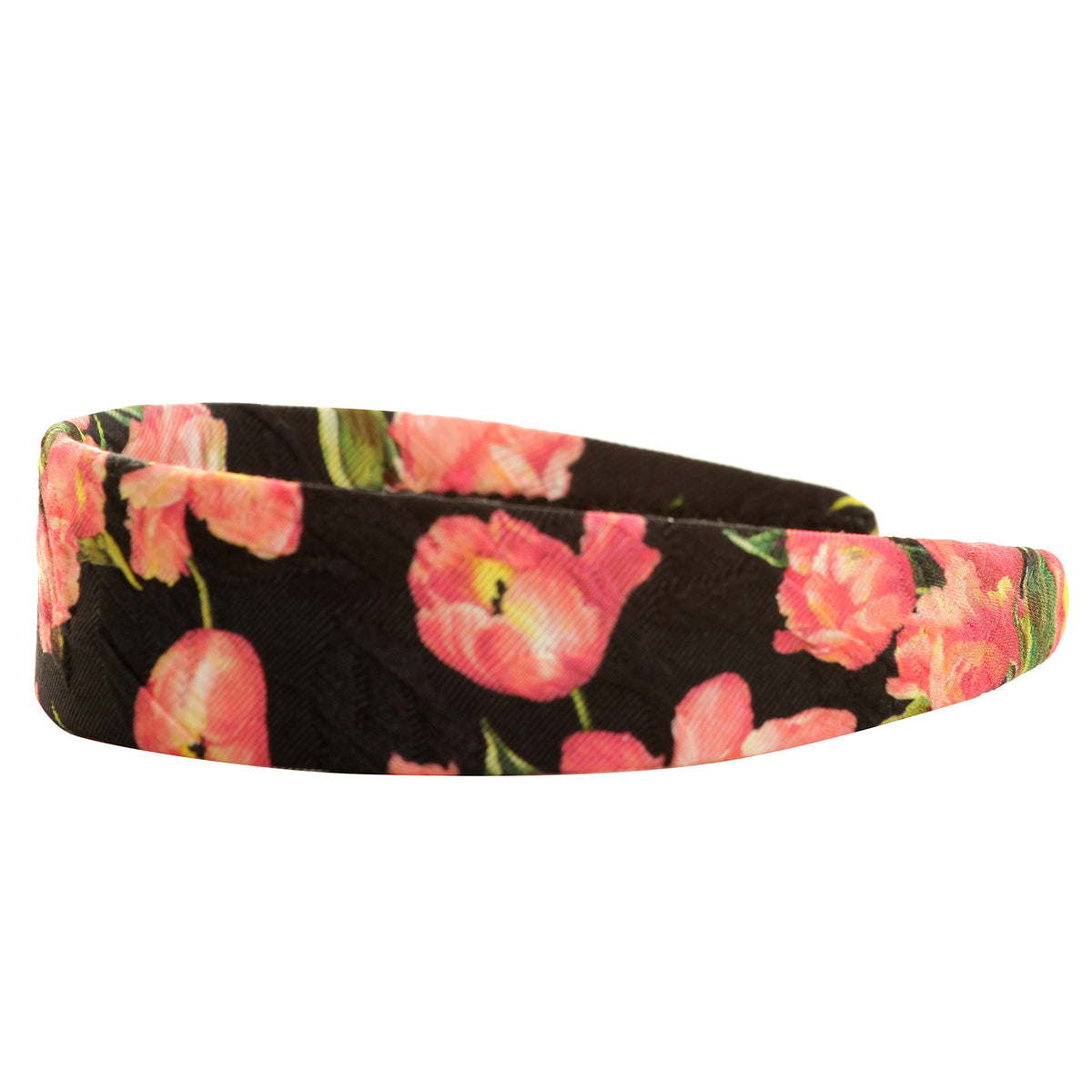 Girls Black Hairband With Pink Tulips Print Trims - CÉMAROSE | Children's Fashion Store - 4