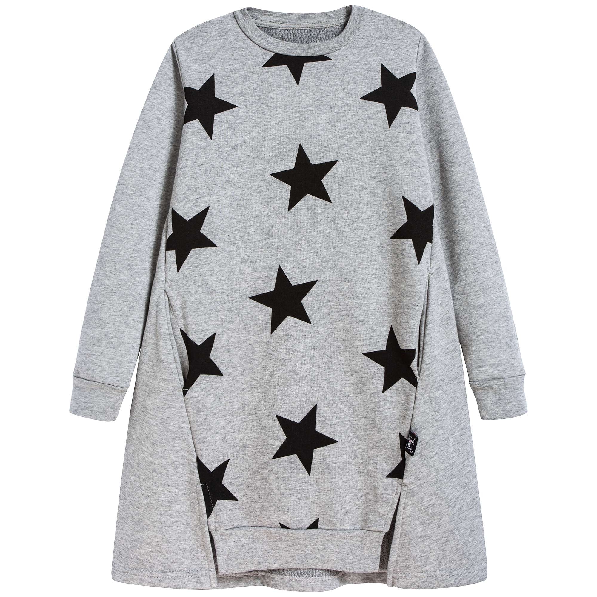 Girls Heather Grey Cotton Dress
