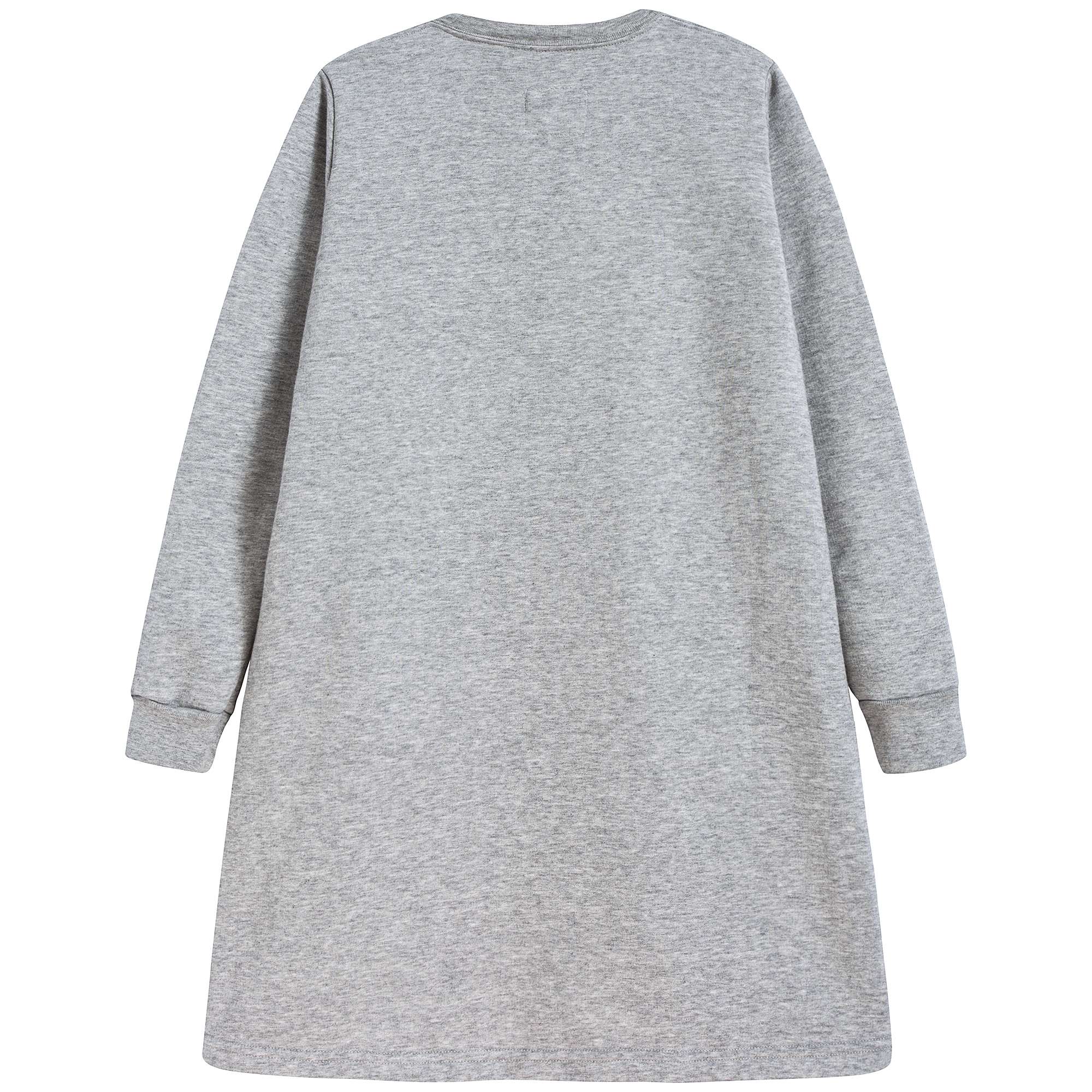 Girls Heather Grey Cotton Dress