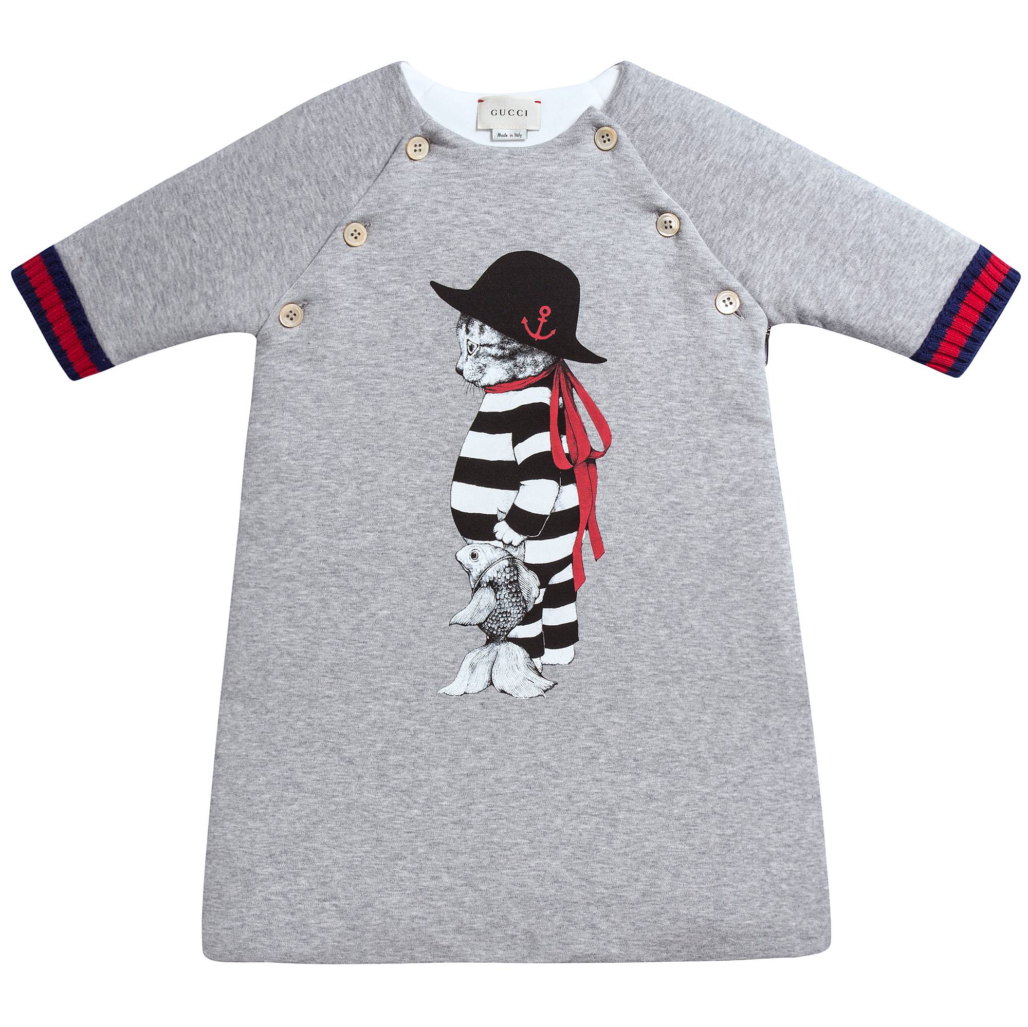 Baby Grey Cat Printed Dress