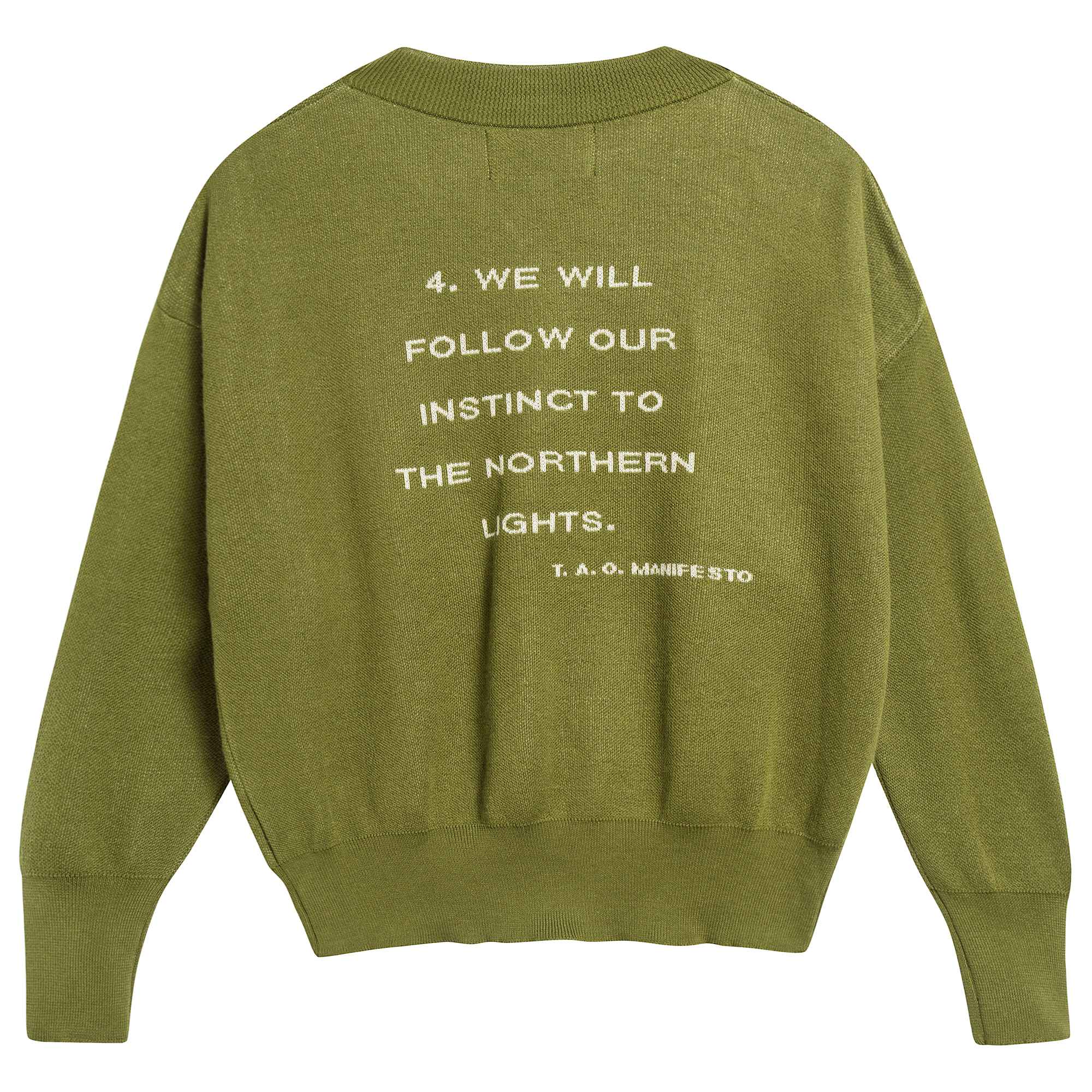 Girls Military Green Cotton Cardingan