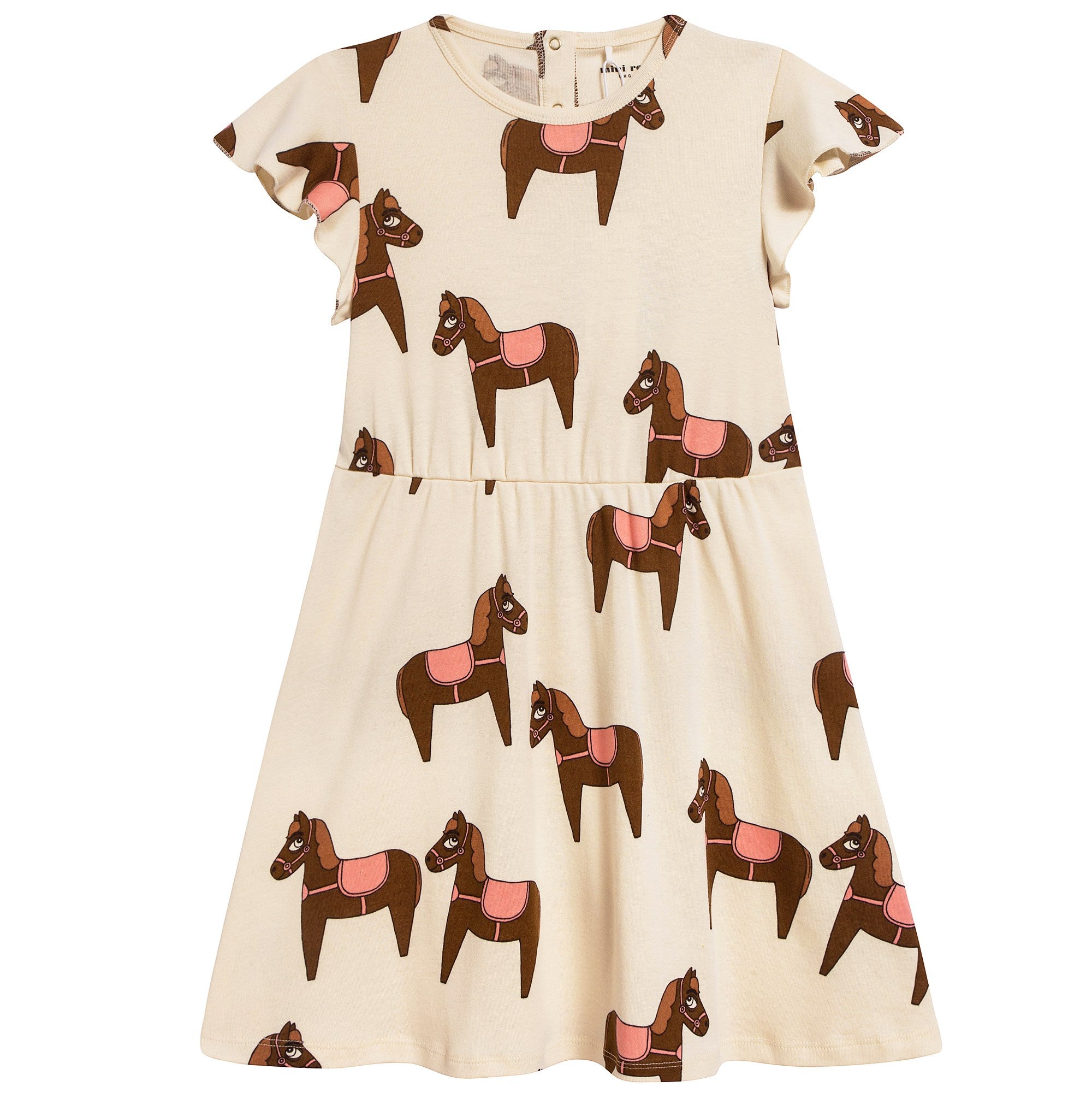 Girls Beige Donkey Organic Cotton Dress