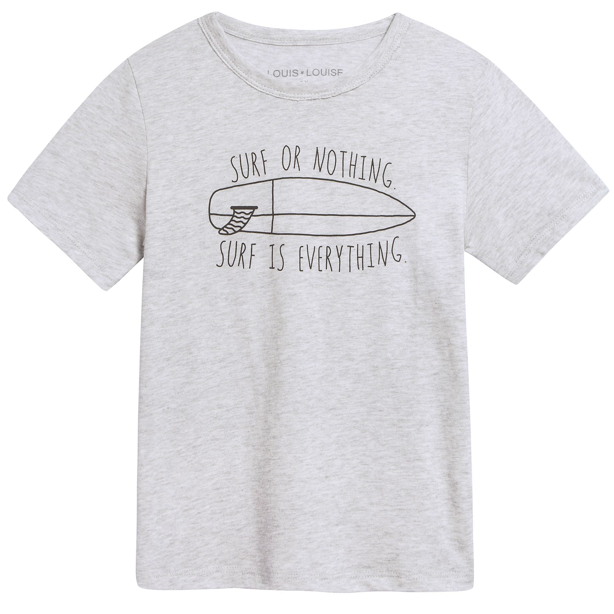 Girls Marled Grey "Jersey Surf" T-shirt