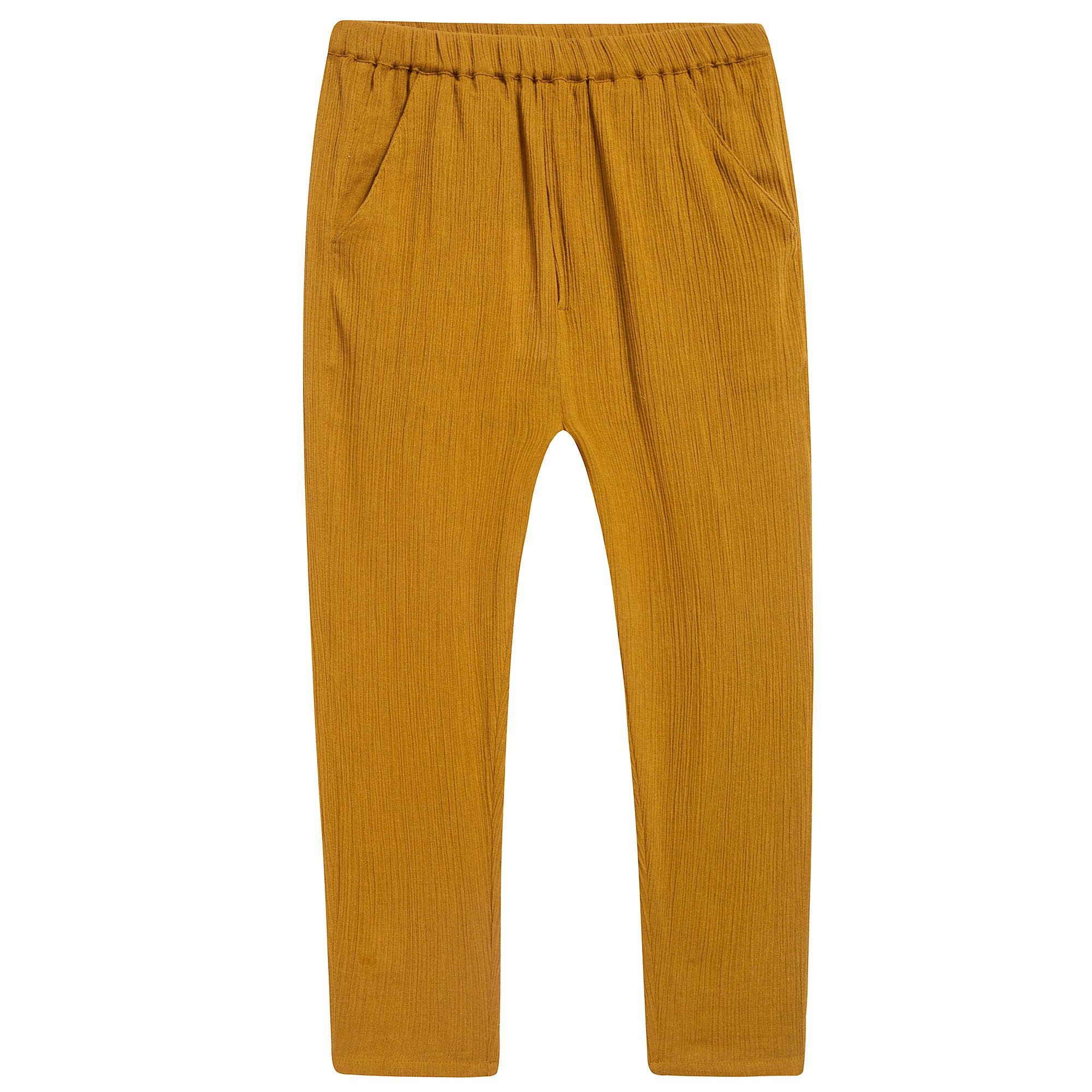 Girls Cognac "Cotton Crepe" Trousers