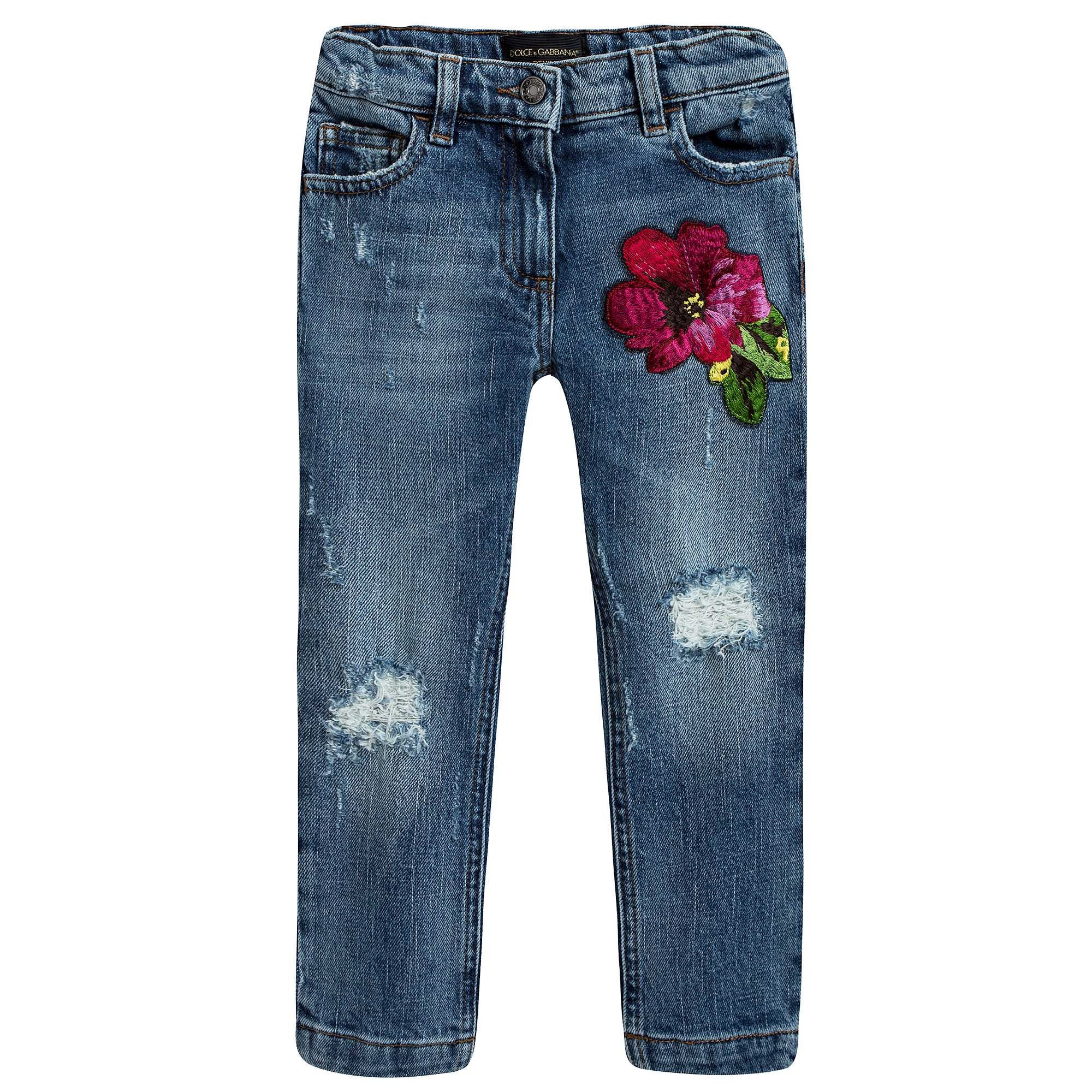 Girls Blue Rose Jeans