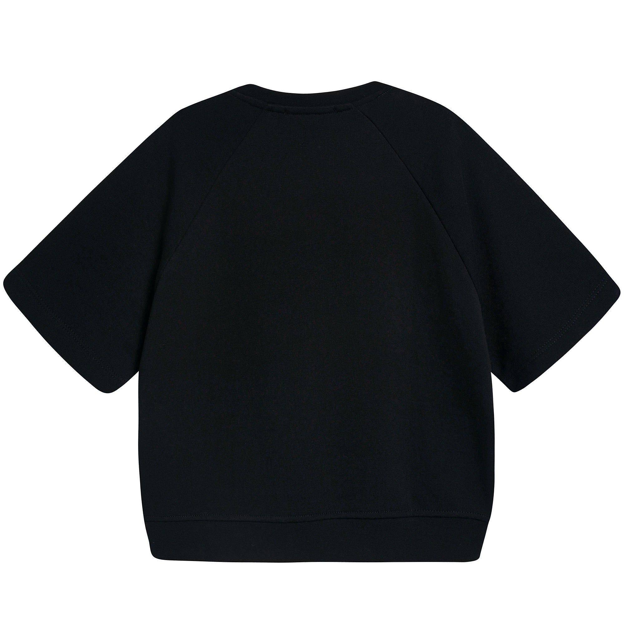 Girls Black Logo Cotton Over Swea T-shirt