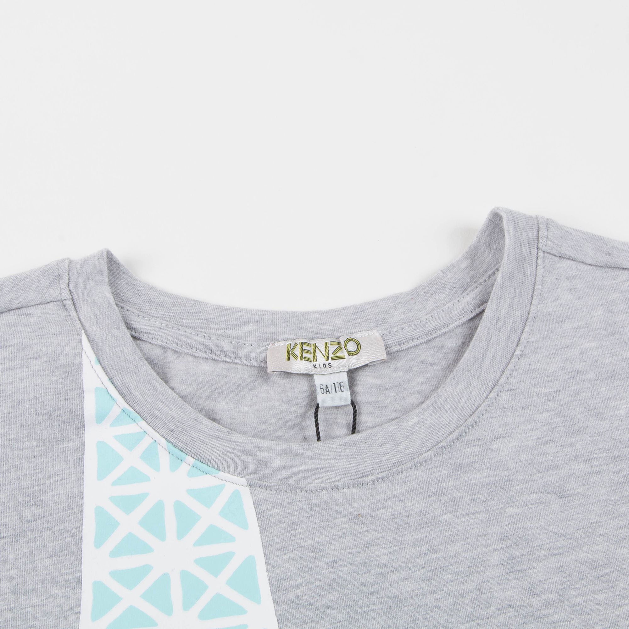 Girls Marl Grey Cotton Printed Dress
