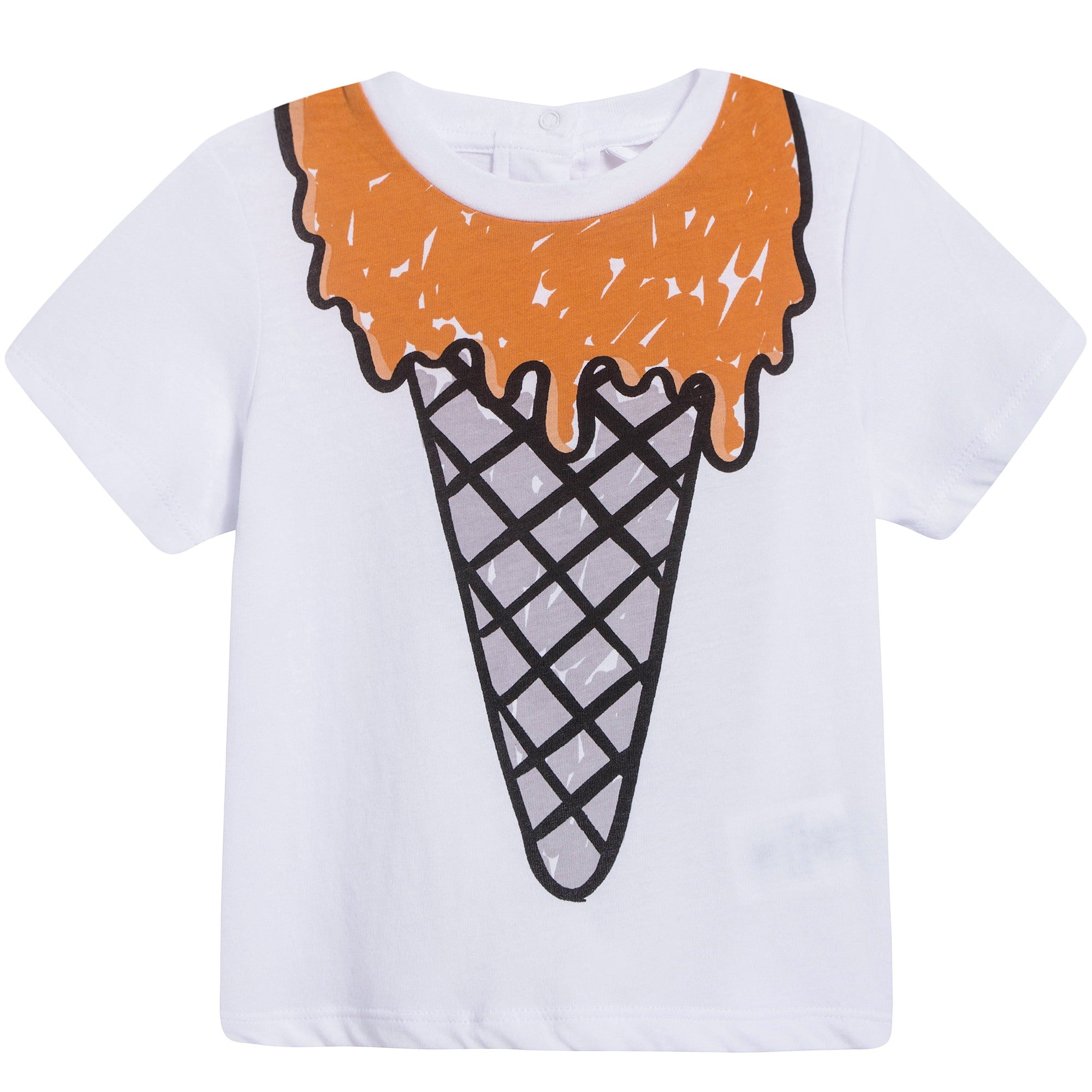 Baby White Icecream Printed T-shirt