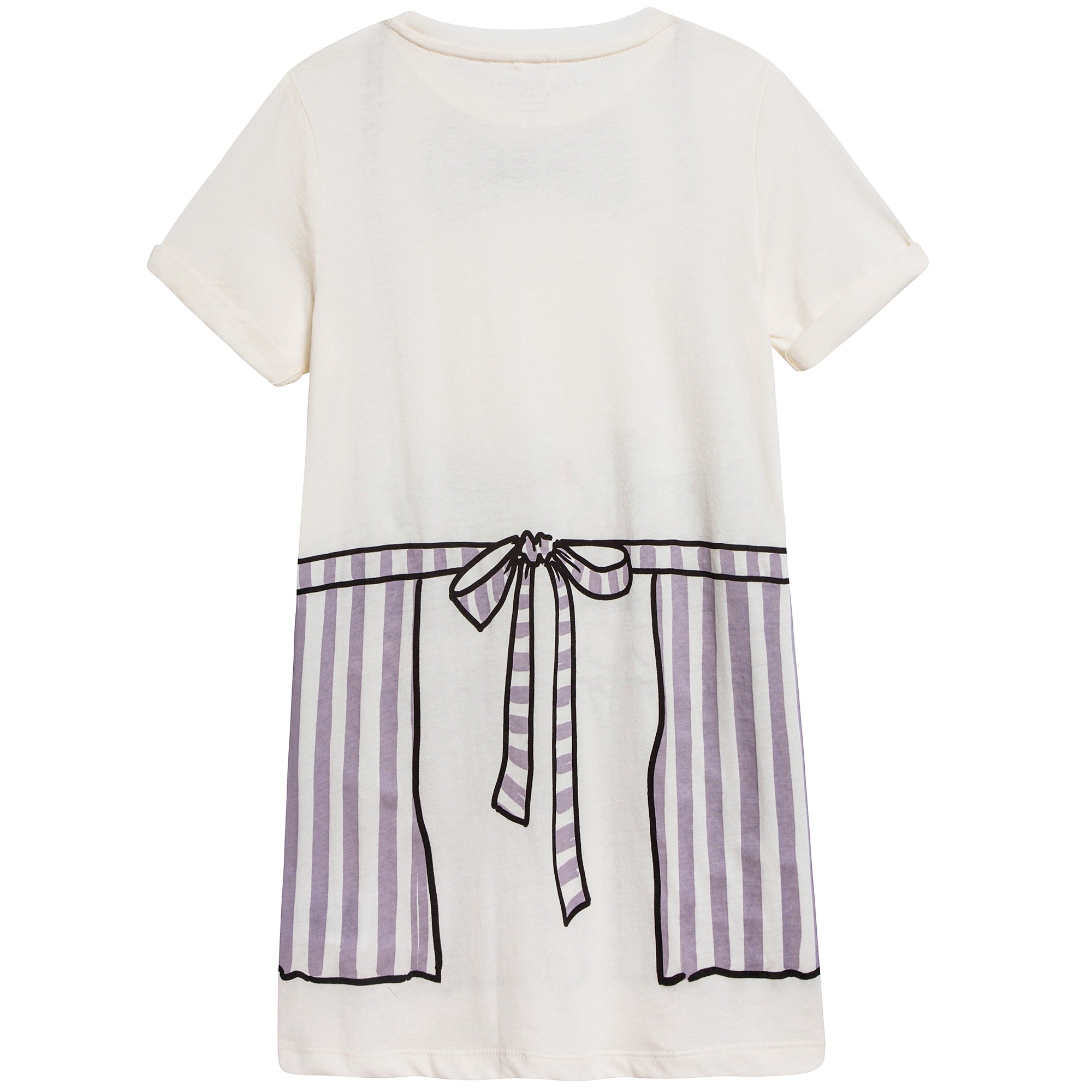 Girls Beige Printed Dress