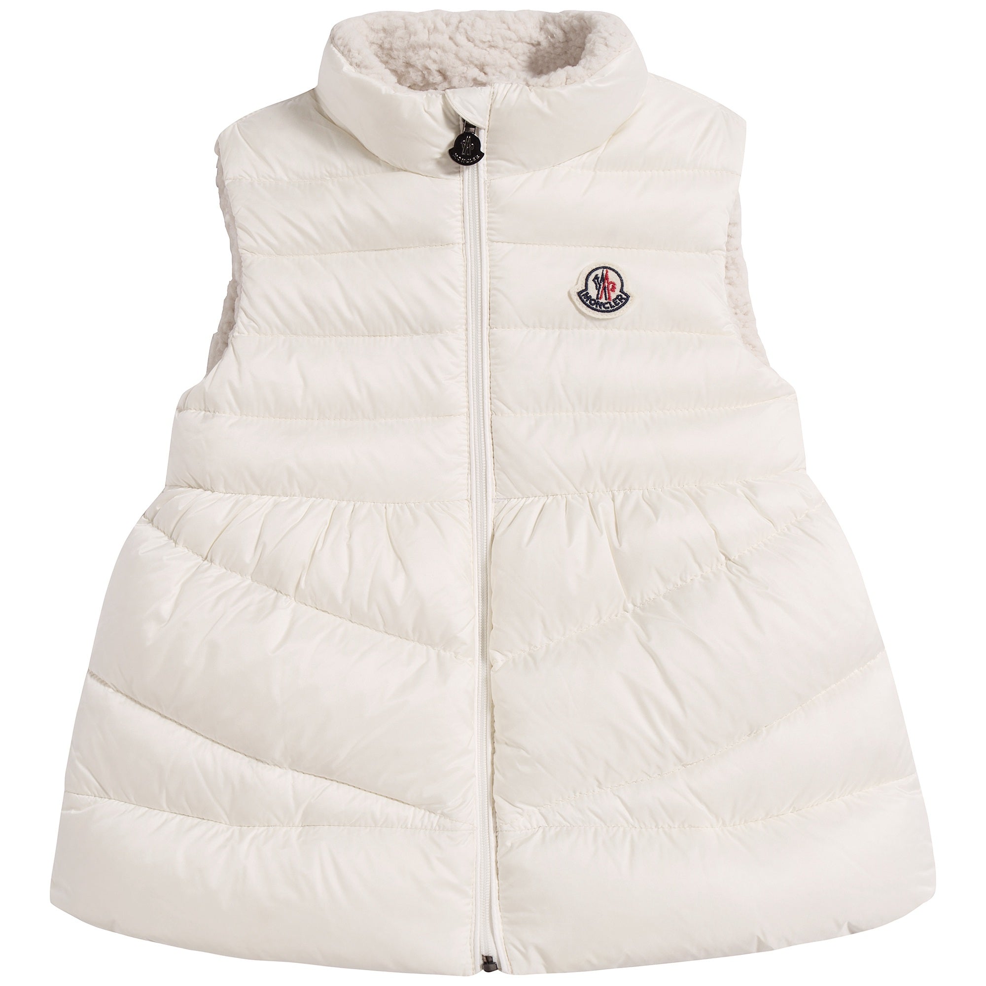 Baby Girls White "LAMA" Padded Down Gilet
