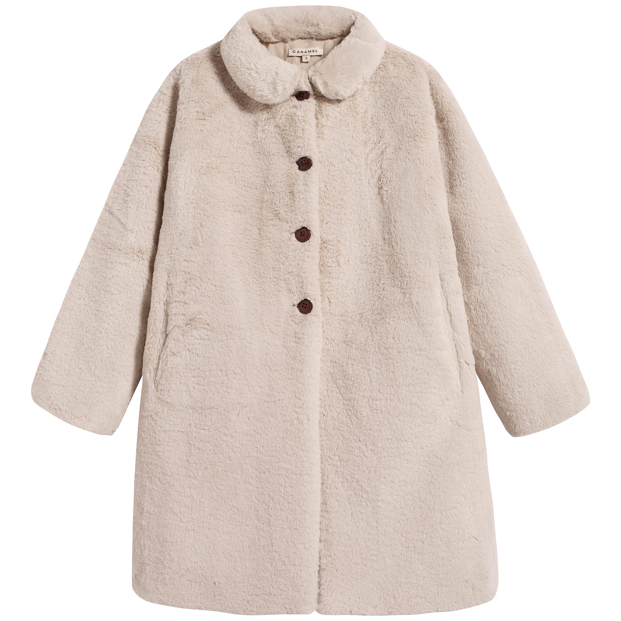 Girls White Pocket Coat