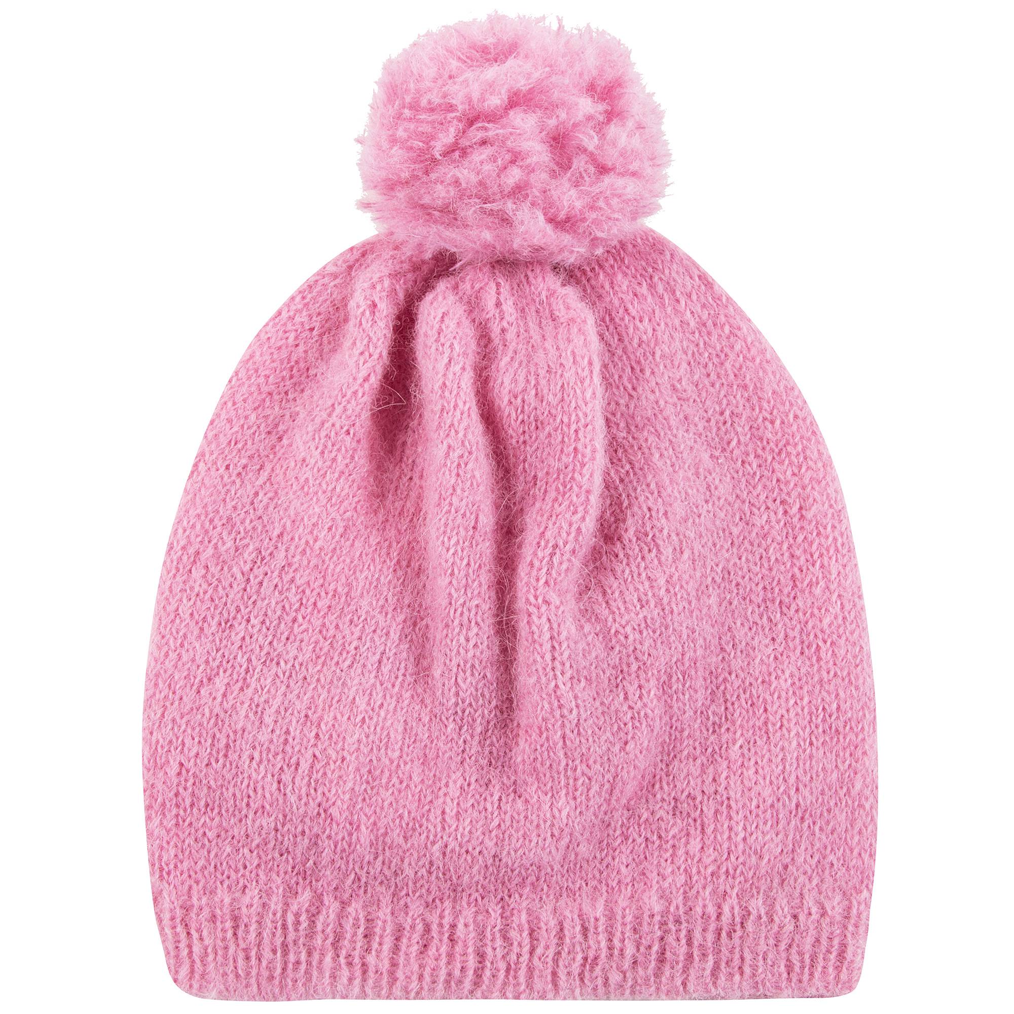 Girls Pink Alpaca Knitted Hat