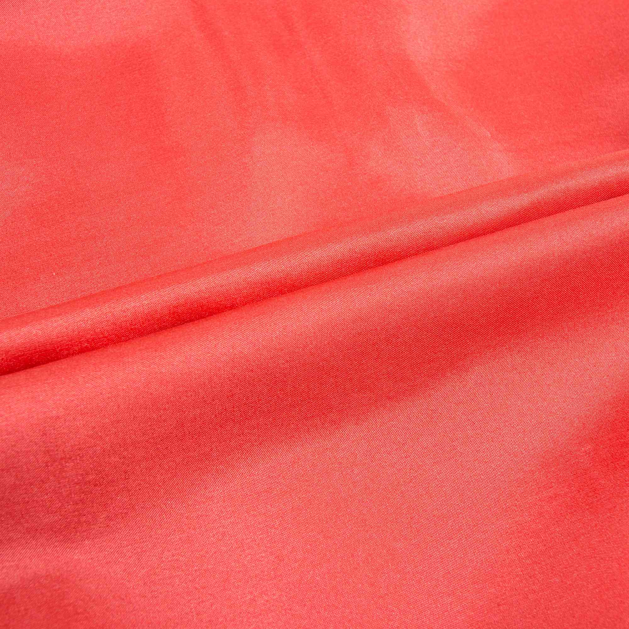 Girls Light Coral Printed Cat Silk Dress