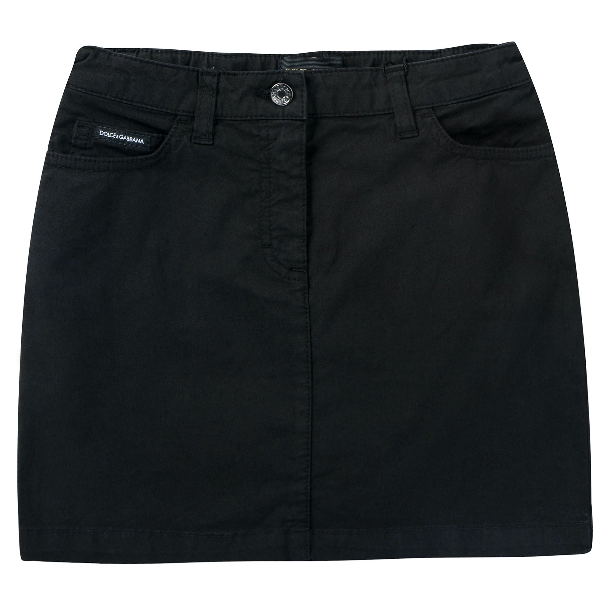 Girls Black Denim Skirt