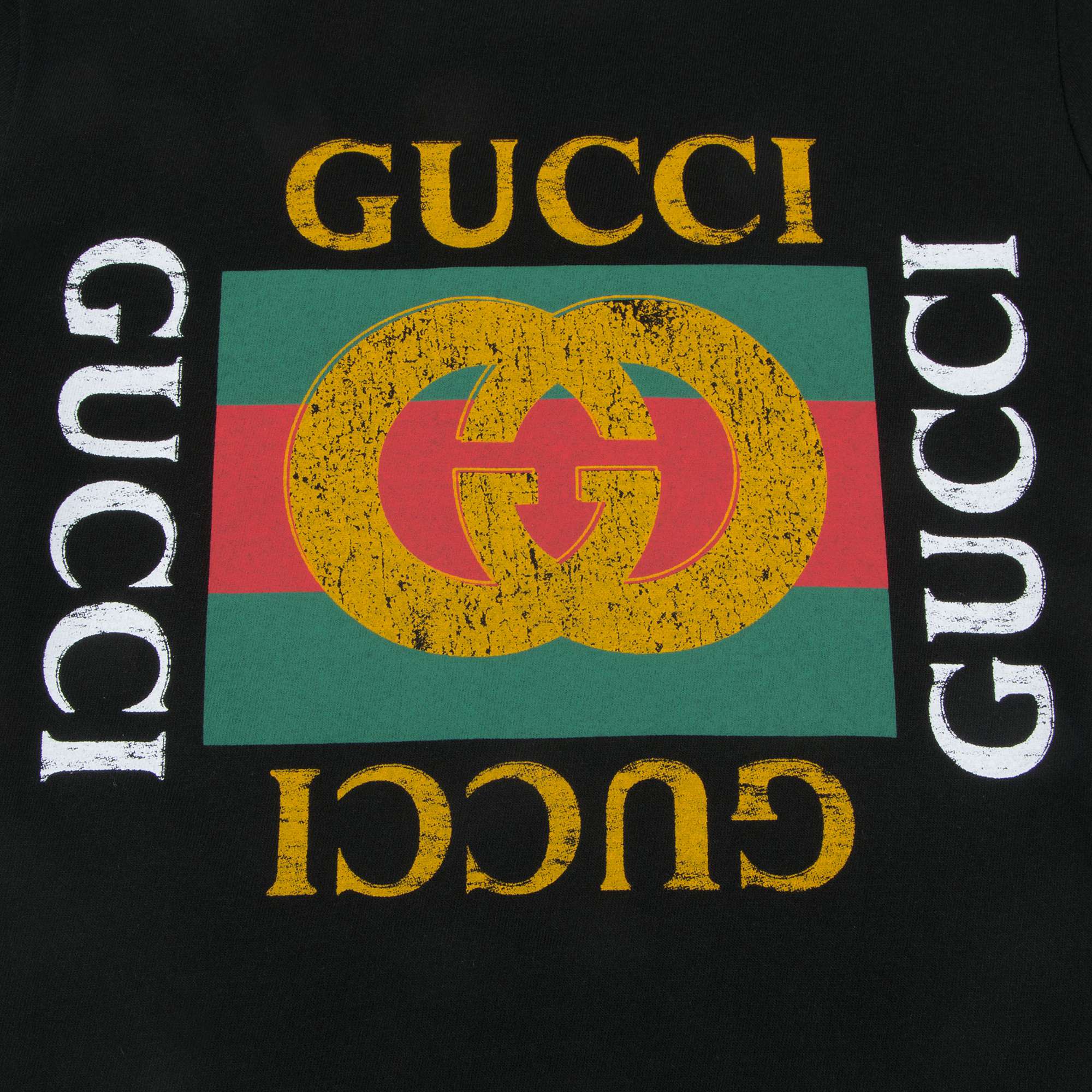 Girls & Boys Black Logo Cotton T-shirt