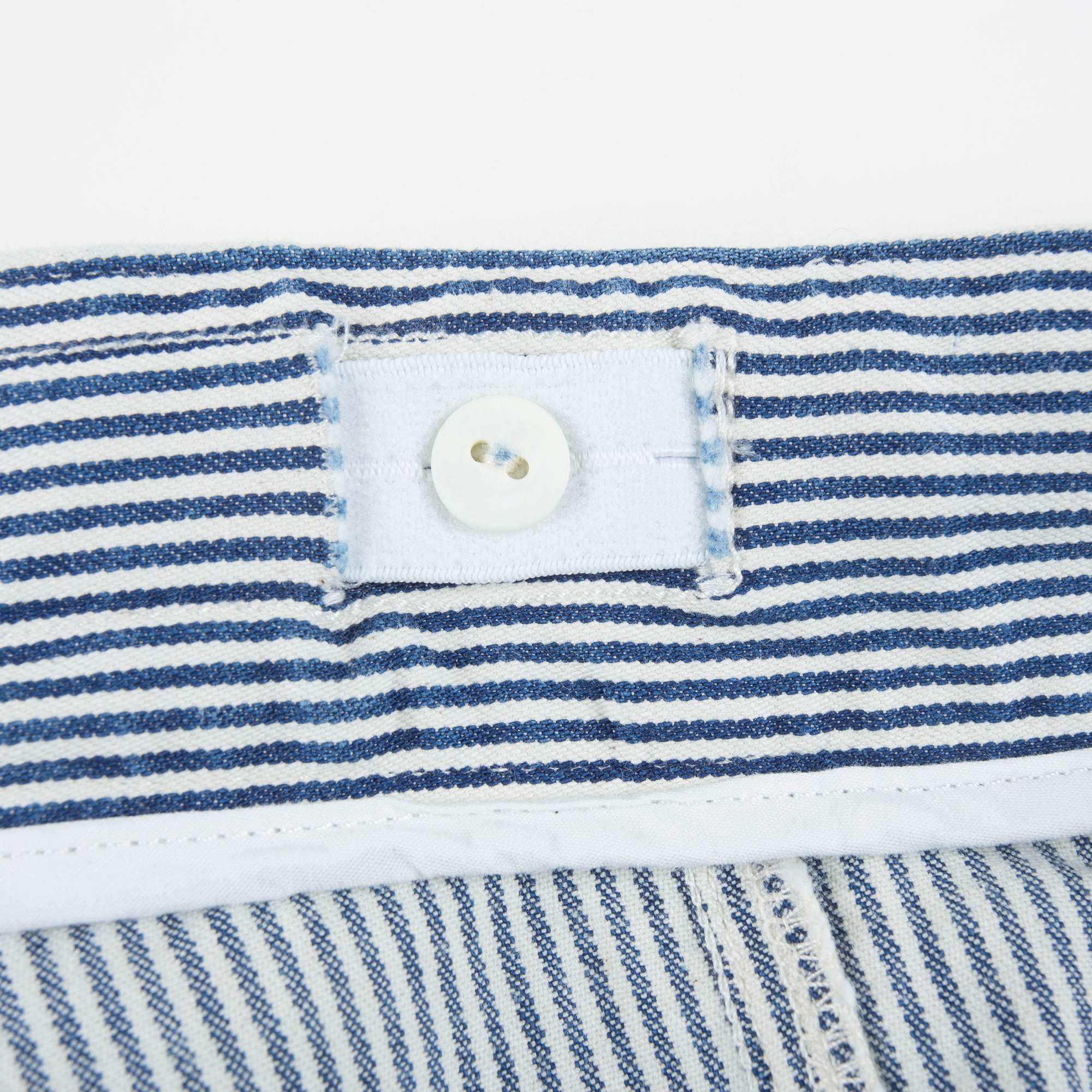 Girls Blue Striped Cotton Shorts