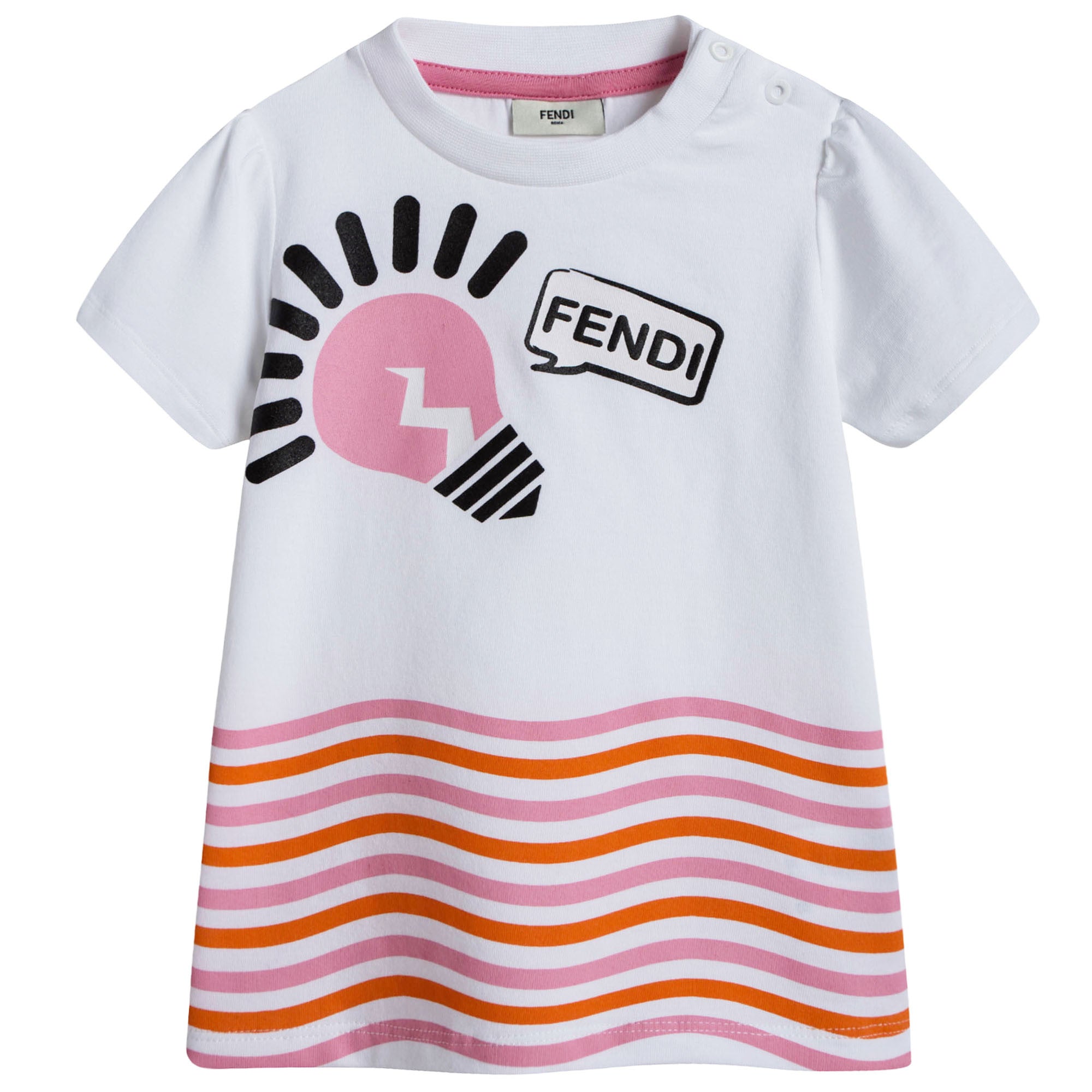 Baby Girls White Light Bulb T-Shirt