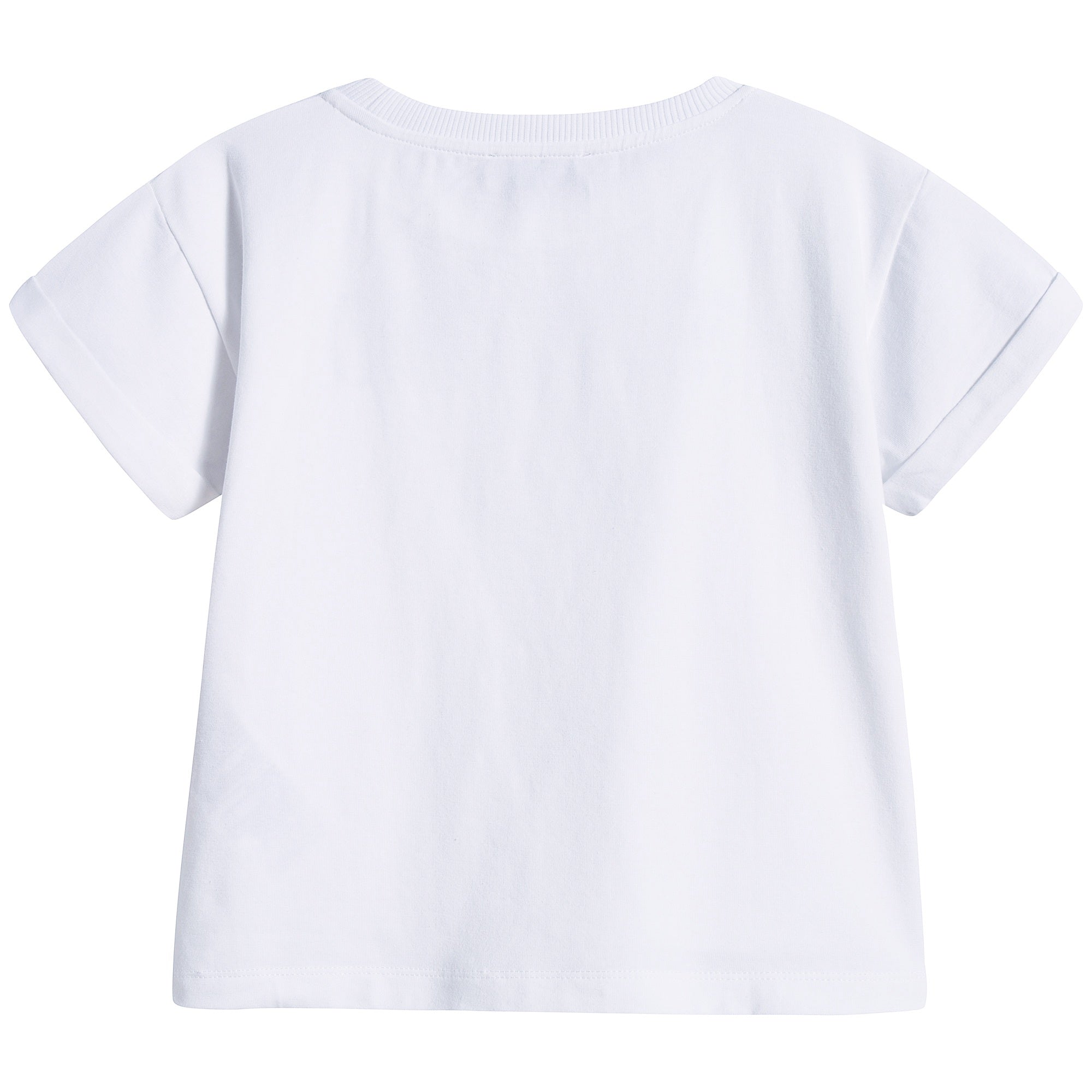 Girls White Logo Cotton T-shirt